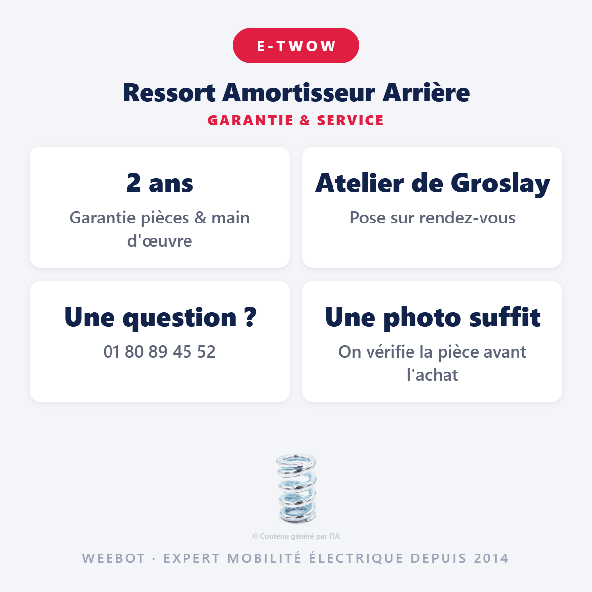 Ressort Amortisseur Arrière Pour Trottinette Électrique Etwow - Weebot