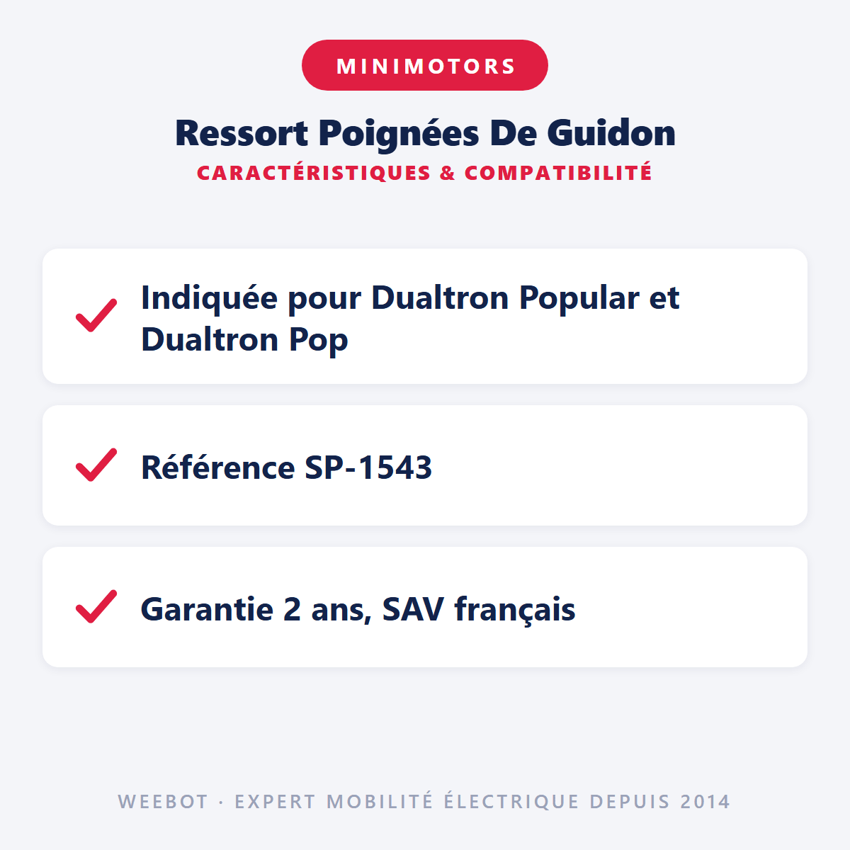 Ressort Poignées De Guidon Pour Trottinette Électrique Dualtron Pop (Popular) - Weebot