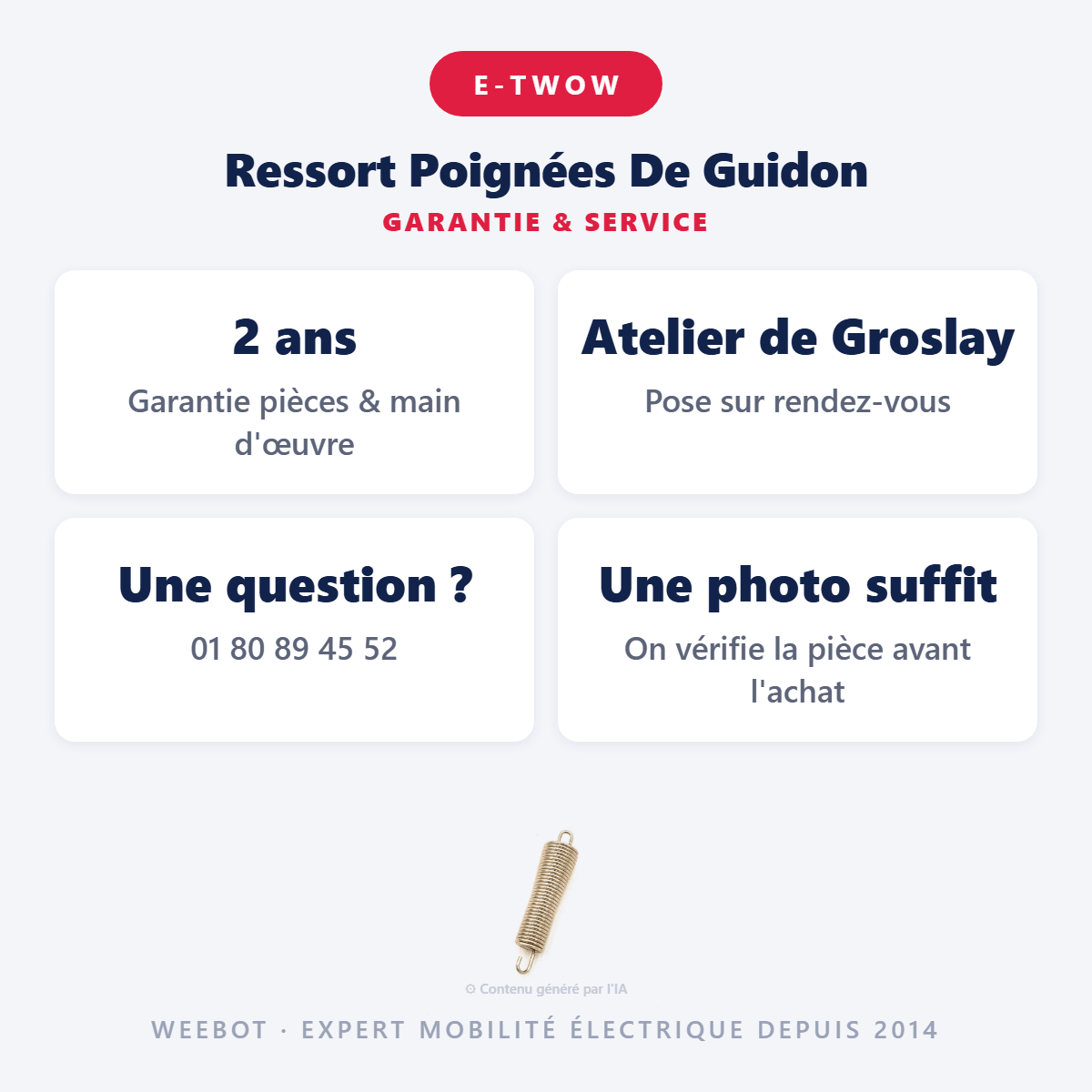 Ressort Poignées De Guidon Pour Trottinette Électrique Etwow (Avant 2019) - Weebot
