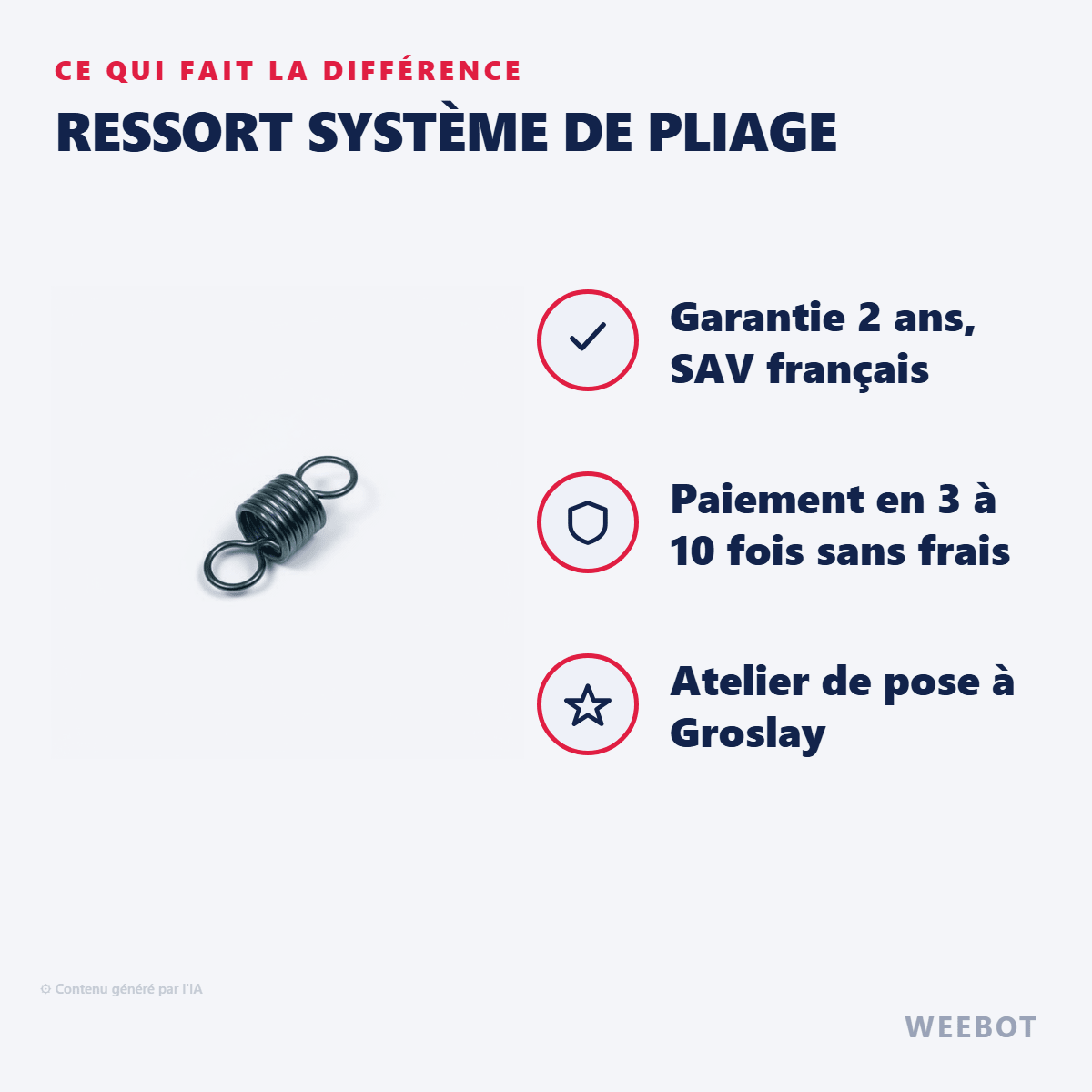 Ressort Système De Pliage pour Trottinette Electrique E-Twow - Weebot