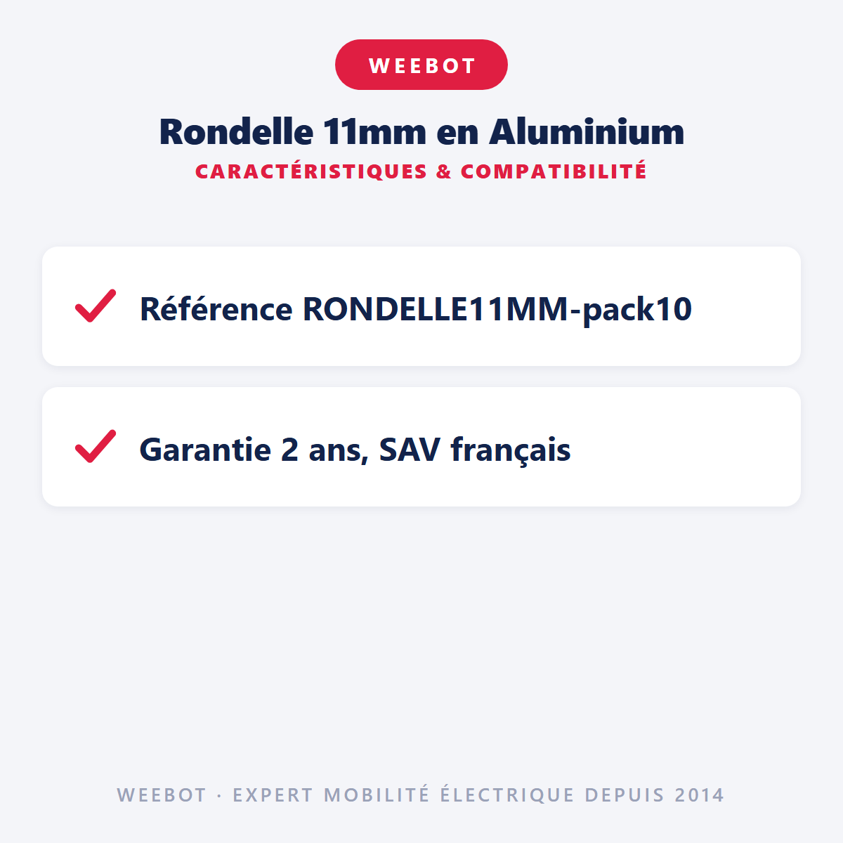 Rondelle 11mm en Aluminium : caractéristiques et compatibilité