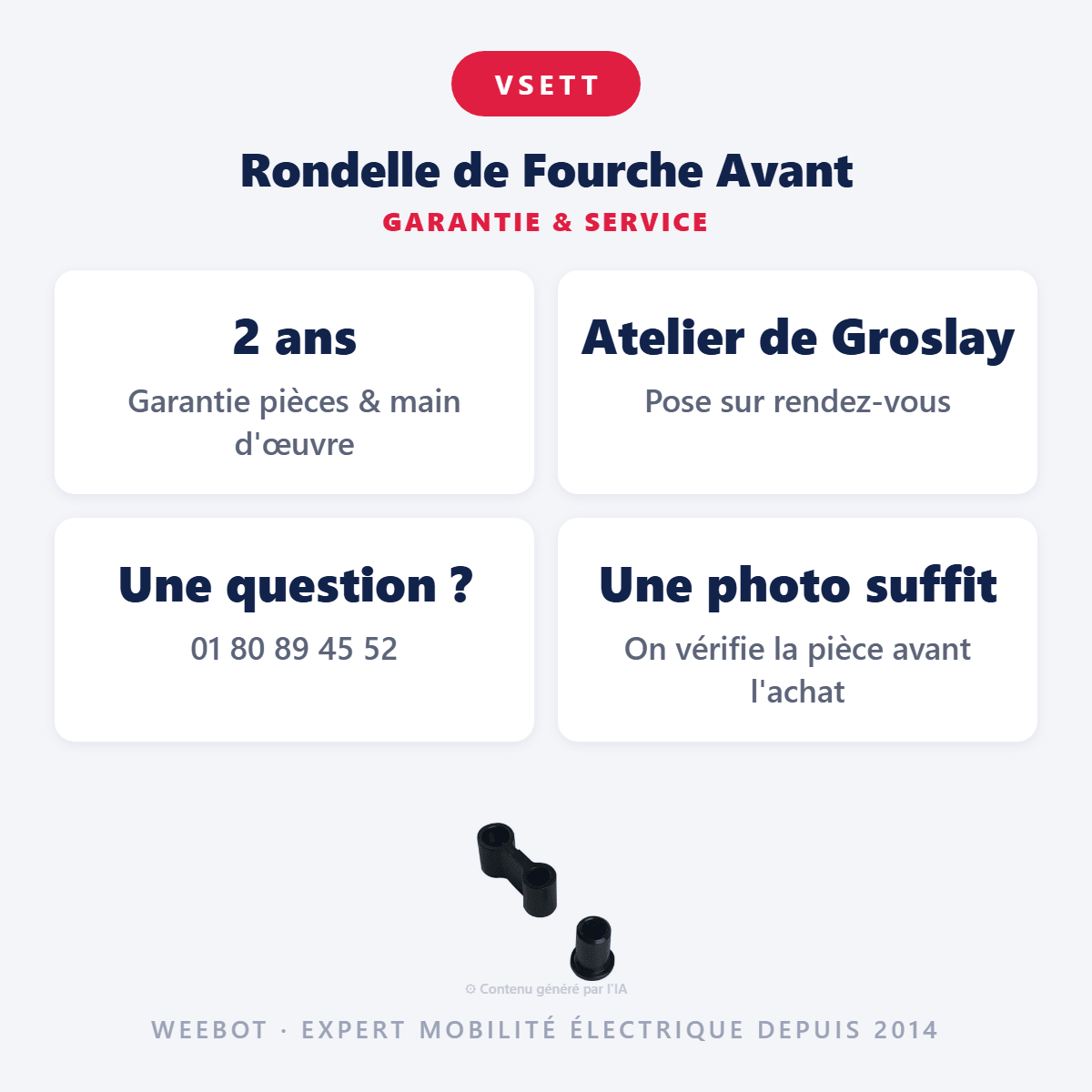 Rondelle de Fourche Avant pour Trottinette Électrique Vsett 8 / Z8 Pro - Weebot