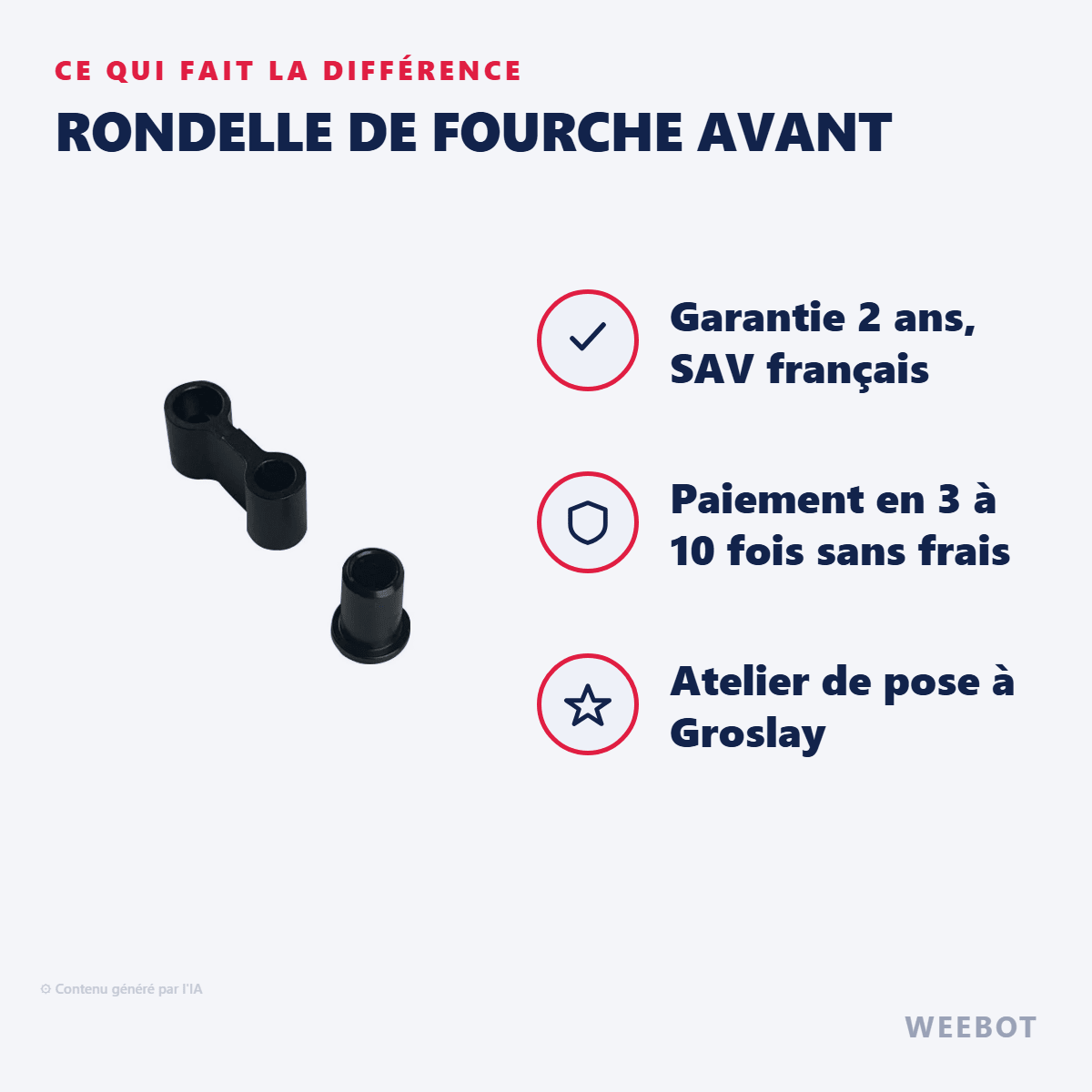 Rondelle de Fourche Avant pour Trottinette Électrique Vsett 8 / Z8 Pro - Weebot