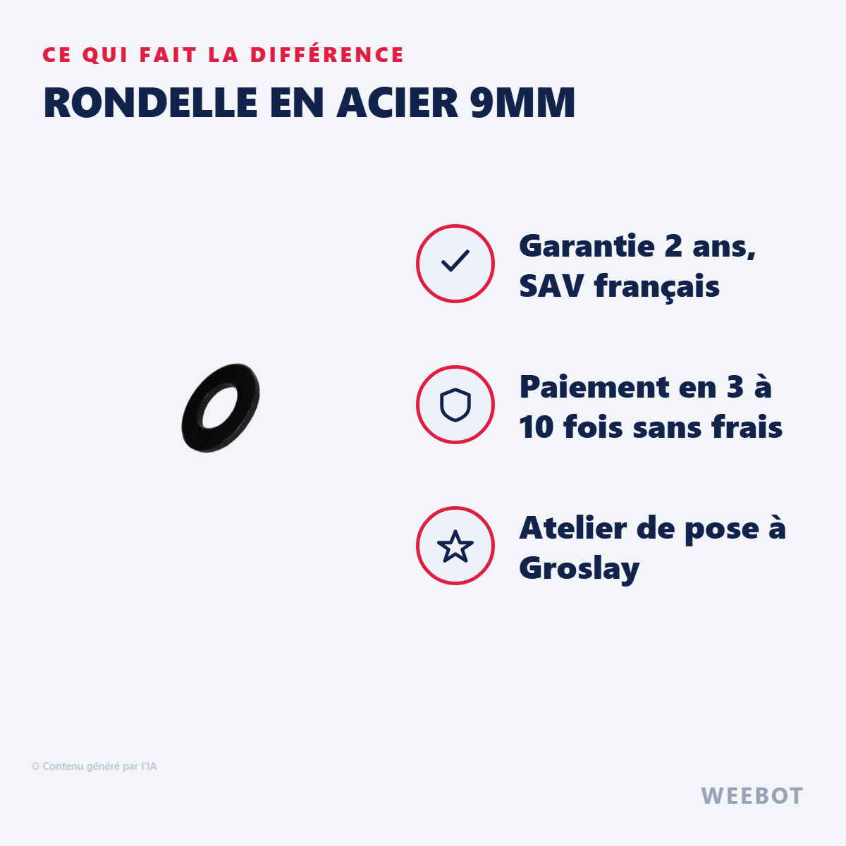 Rondelle en Acier 9mm : les points forts