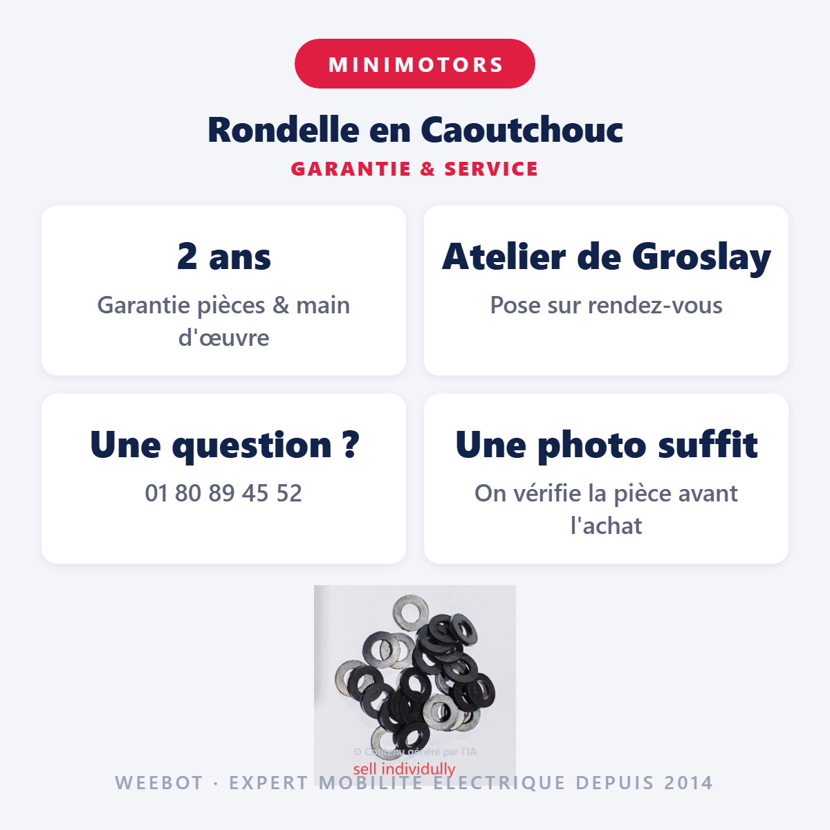 Rondelle en Caoutchouc : garantie 2 ans et service après-vente