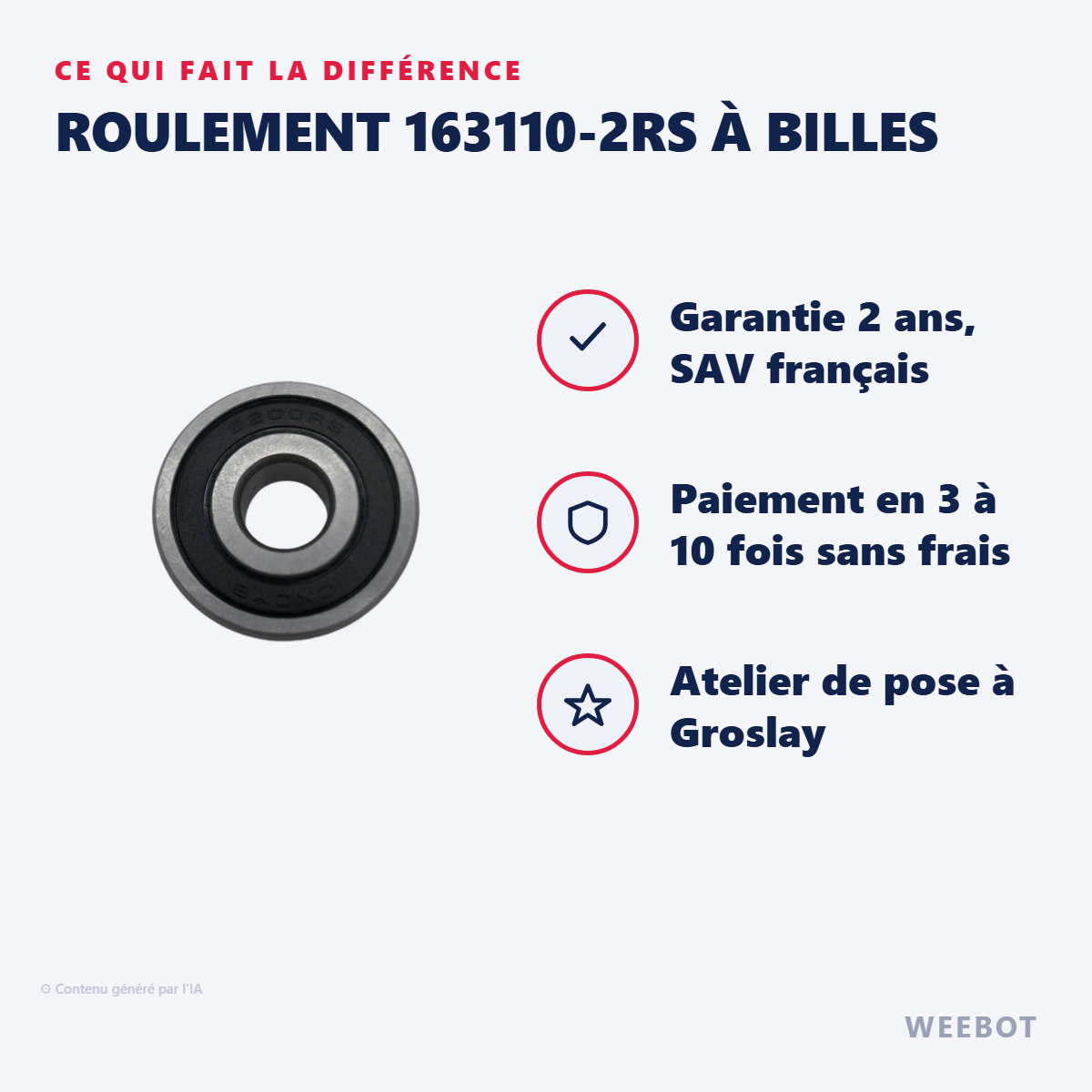Roulement 163110-2RS à Billes : les points forts