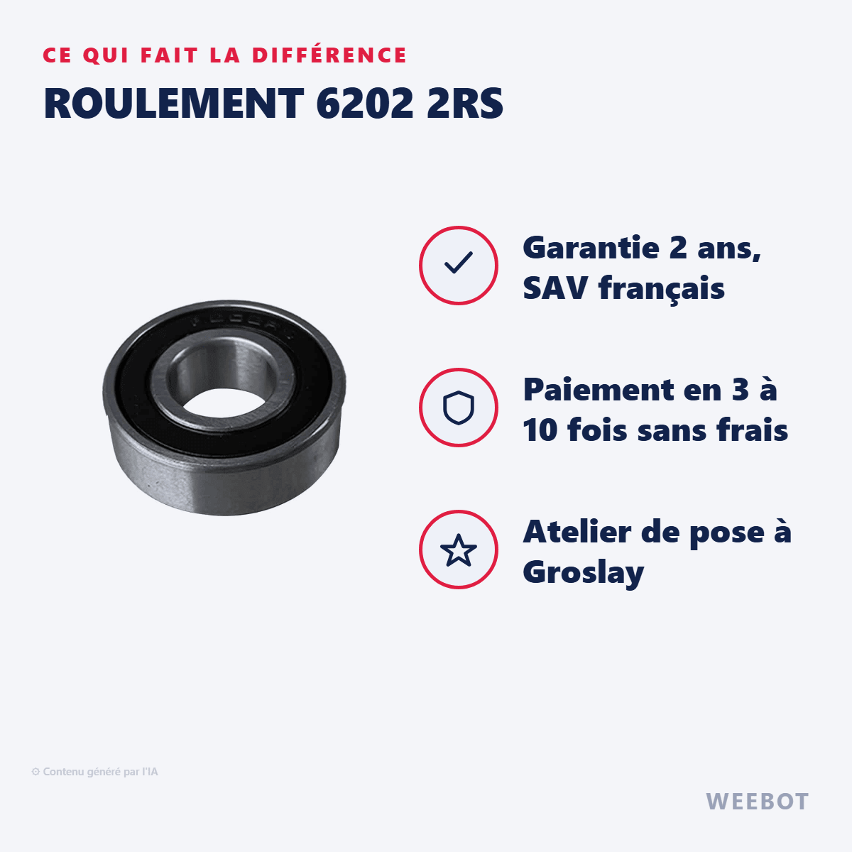Roulement 6202 2RS Pour Trottinette Électrique - Weebot