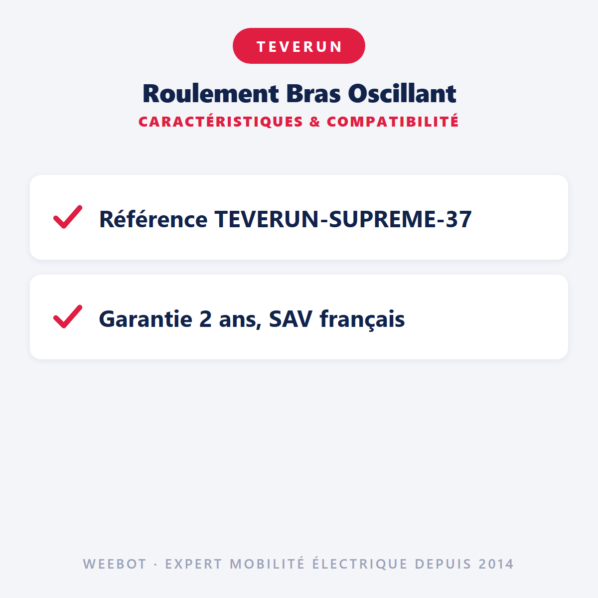 Roulement Bras Oscillant : caractéristiques et compatibilité