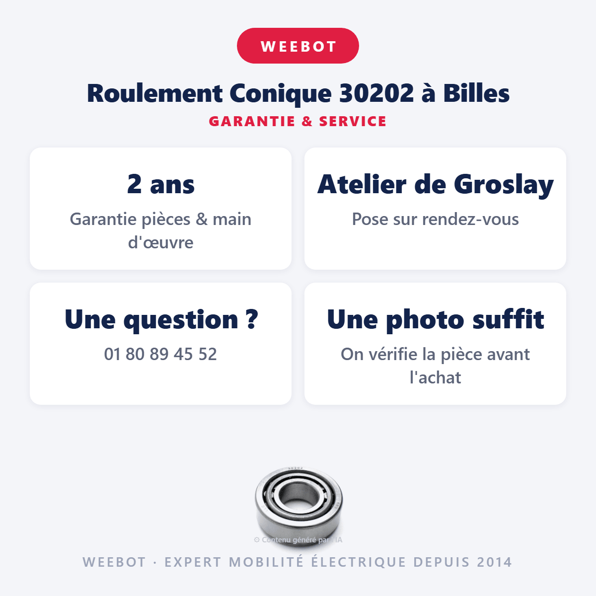 Roulement Conique 30202 à Billes - Weebot
