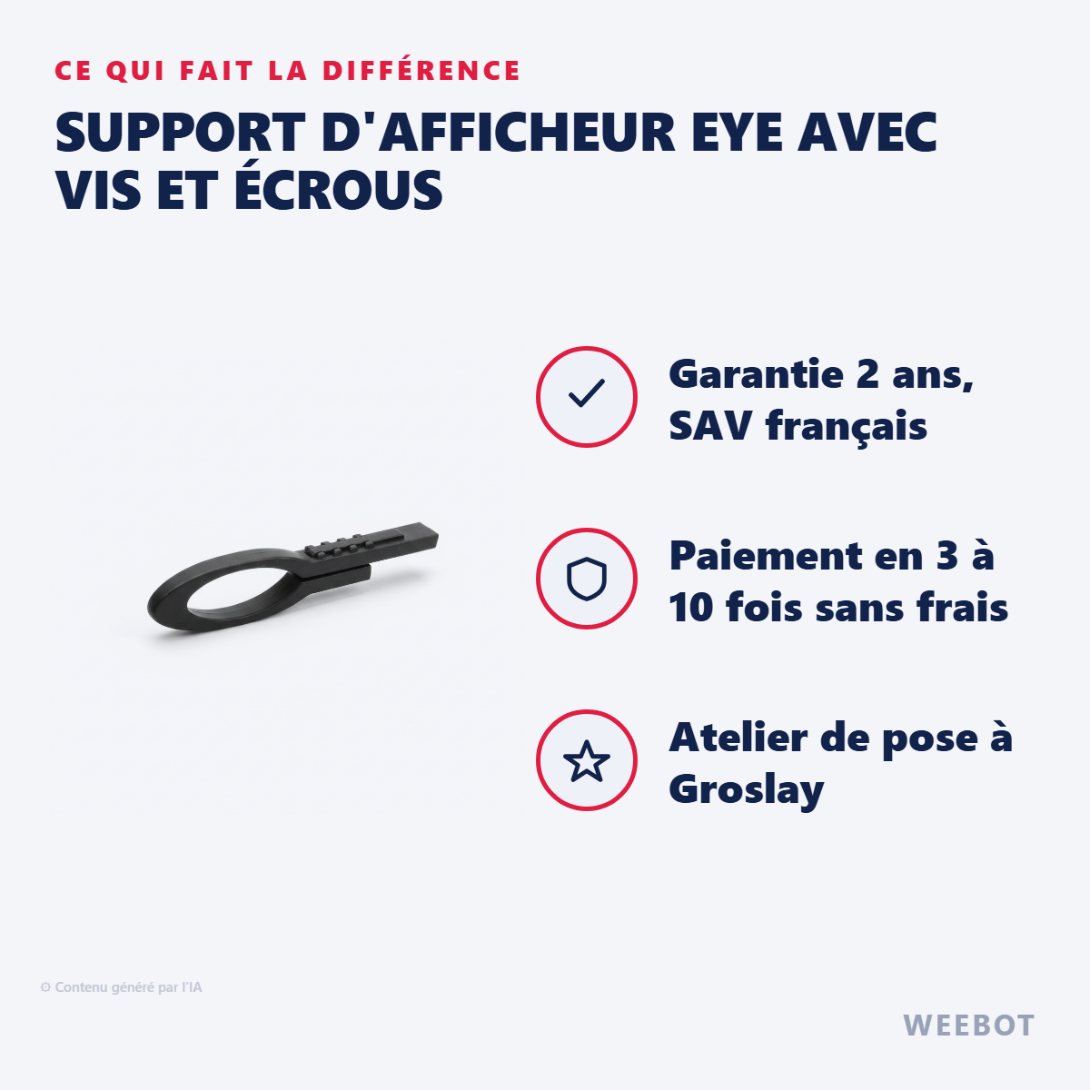 Support d'Afficheur EYE avec Vis et Écrous : les points forts