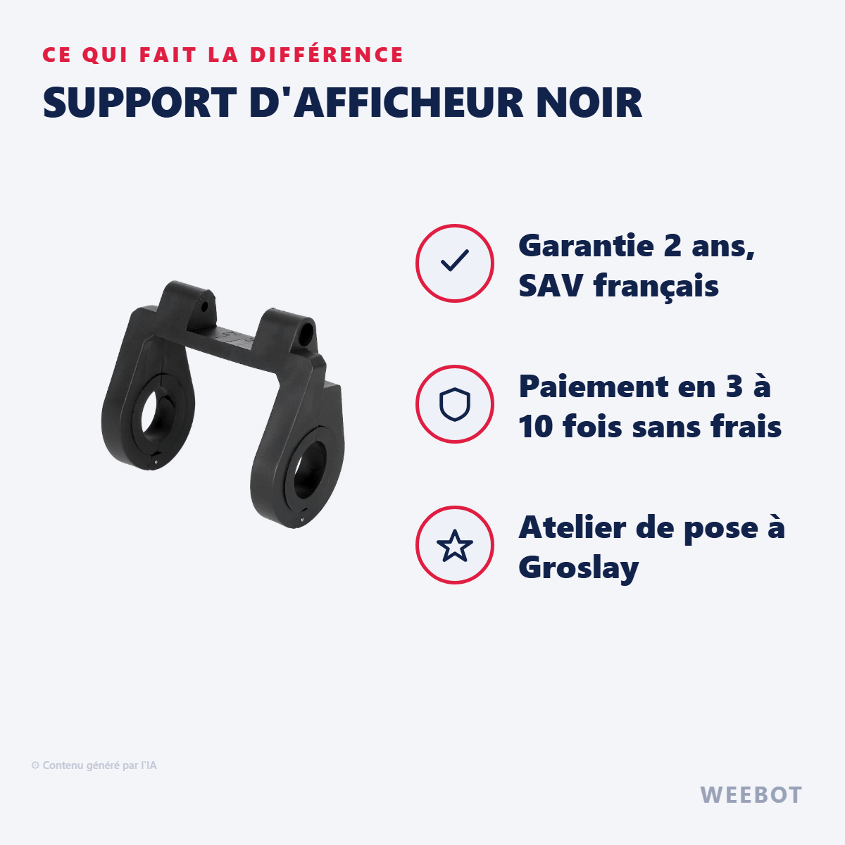 Support d'Afficheur Noir : les points forts