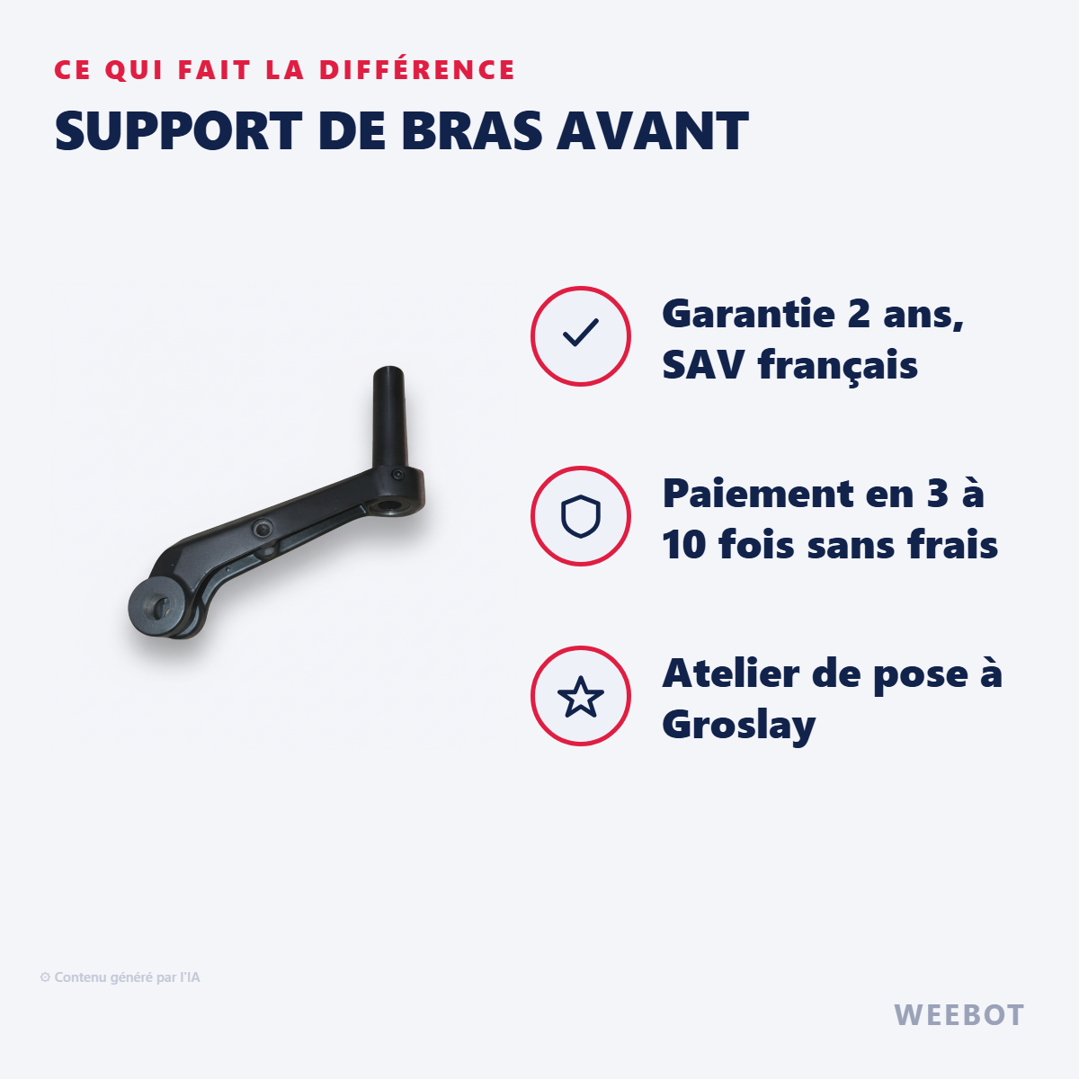 Support de Bras Avant : les points forts