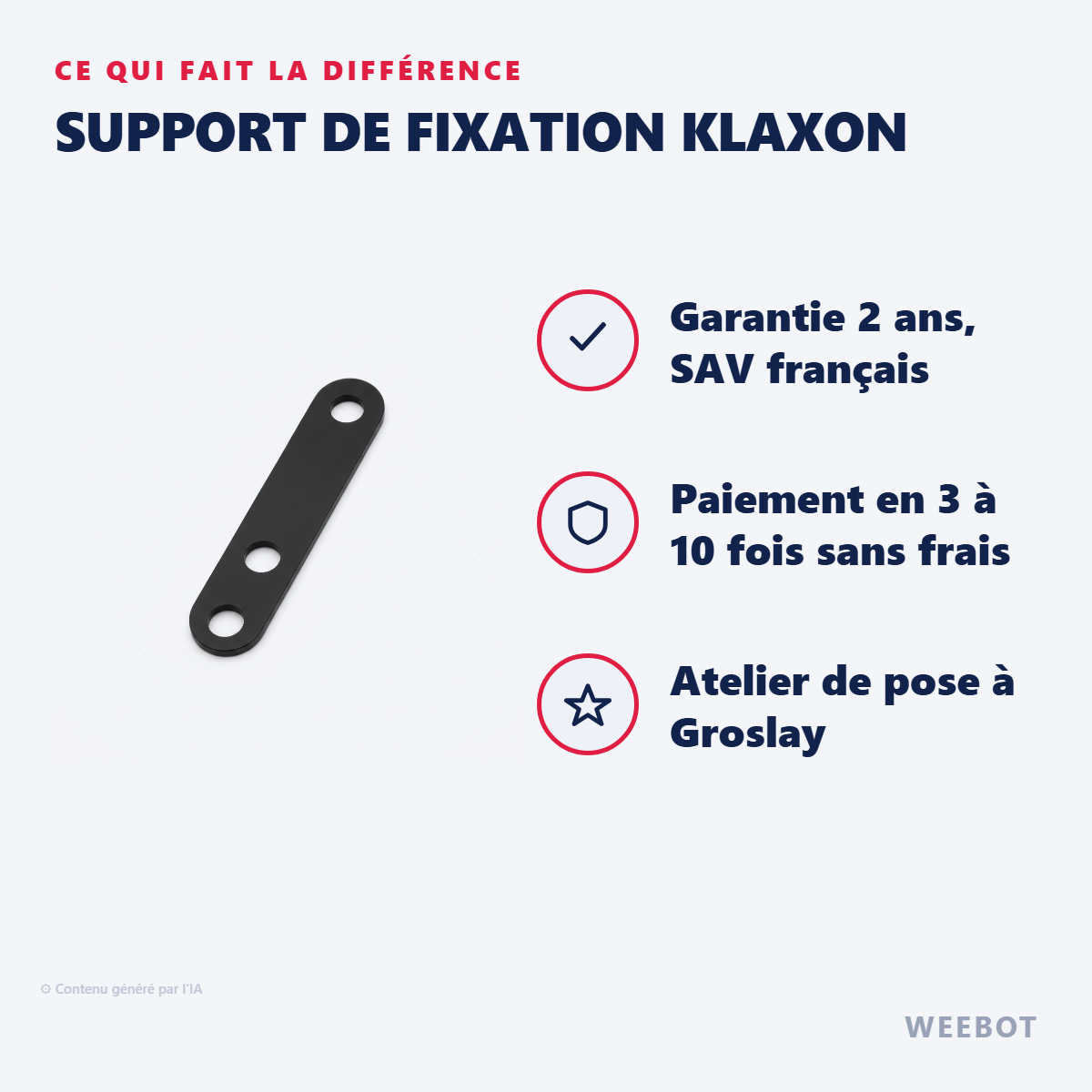 Support de Fixation Klaxon : les points forts