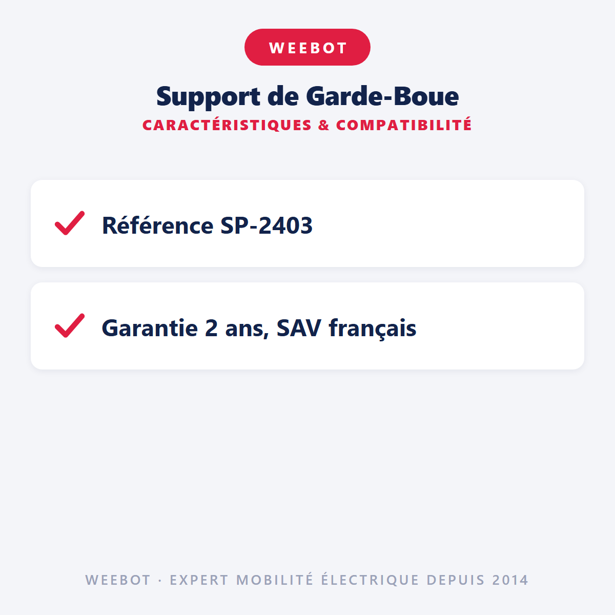 Support de Garde-Boue : caractéristiques et compatibilité