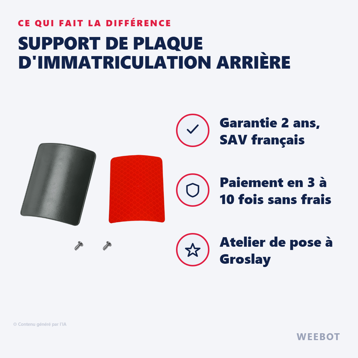 Support de Plaque d'Immatriculation Arrière : les points forts
