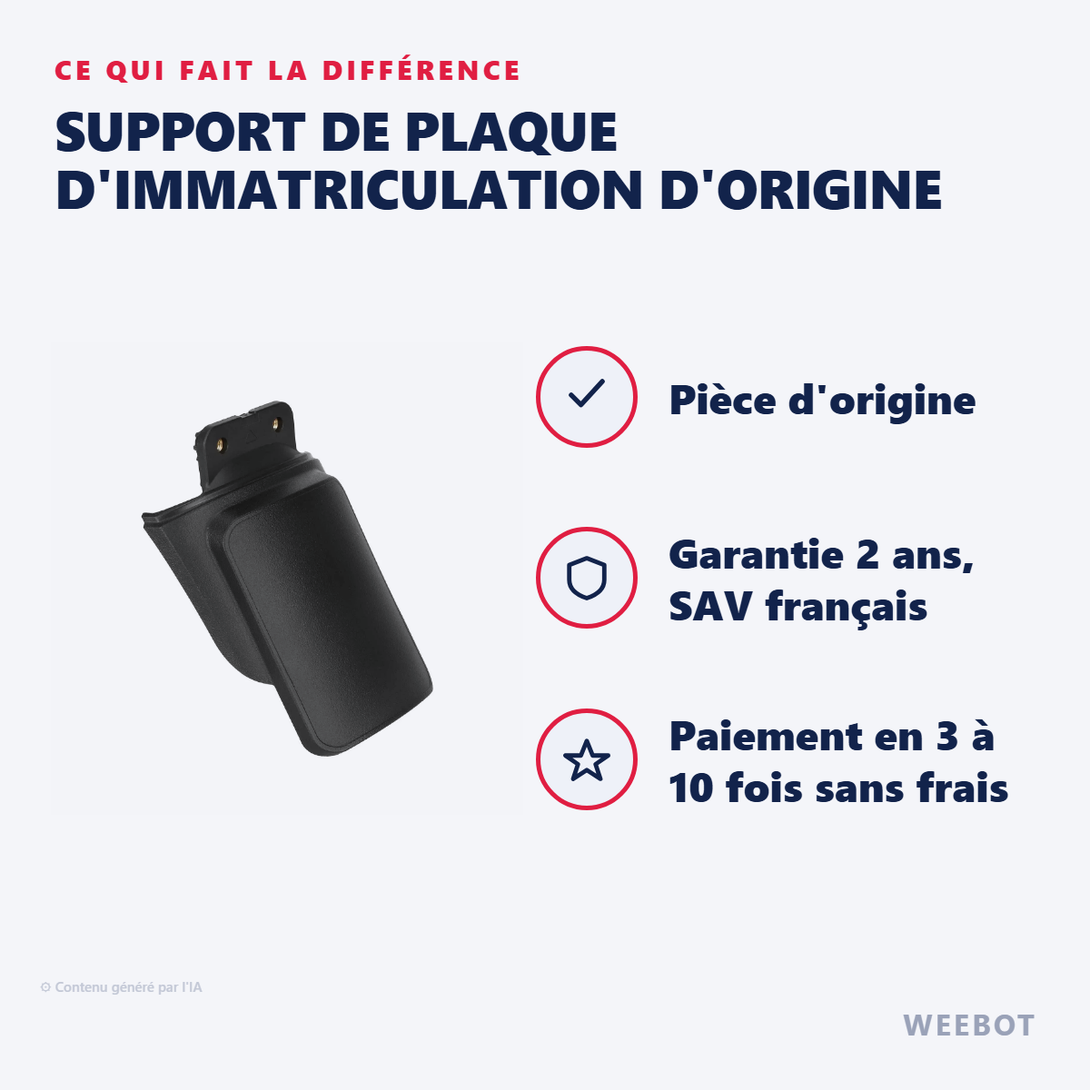 Support de Plaque d'Immatriculation d'Origine : les points forts