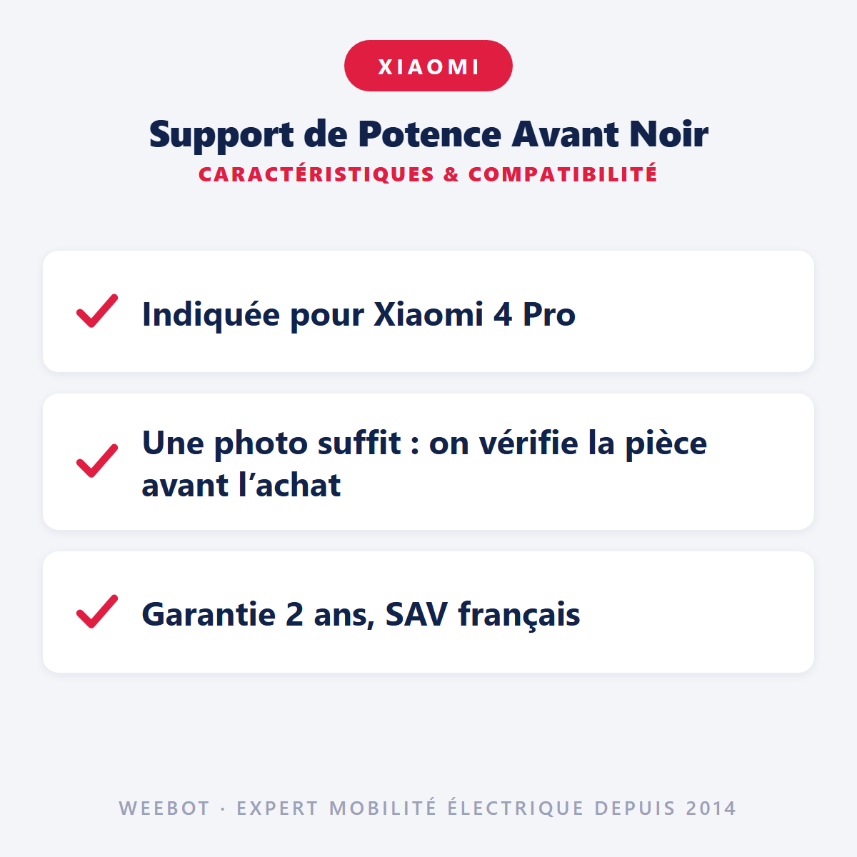Support de Potence Avant Noir : caractéristiques et compatibilité
