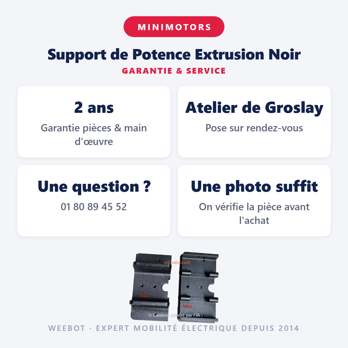 Support de Potence Extrusion Noir : garantie 2 ans et service après-vente