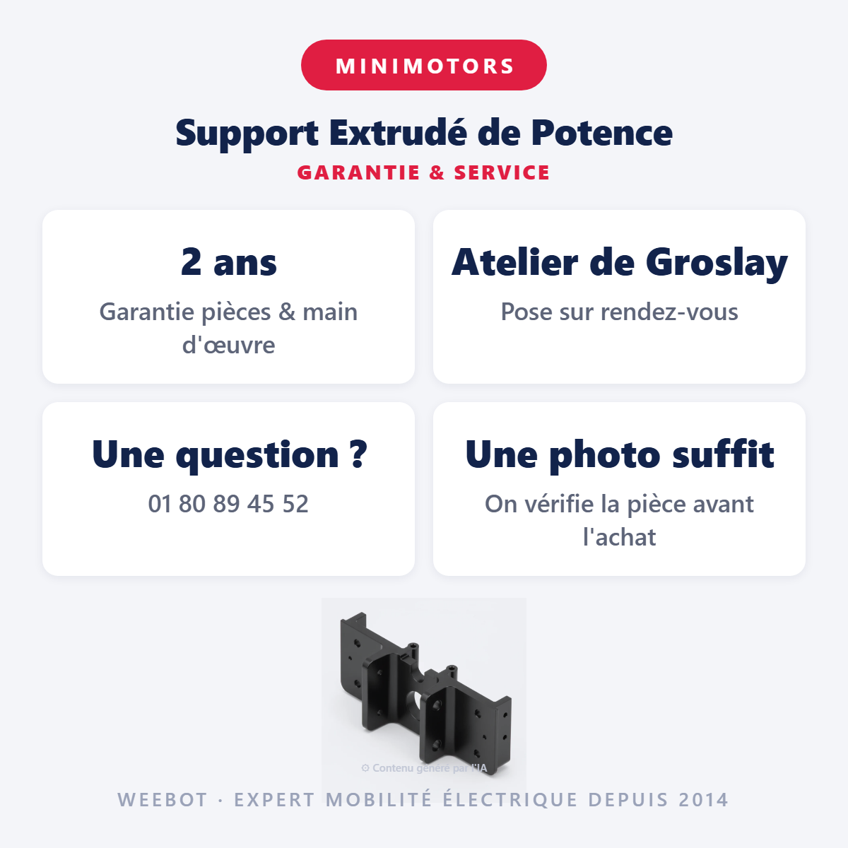 Support Extrudé de Potence : garantie 2 ans et service après-vente