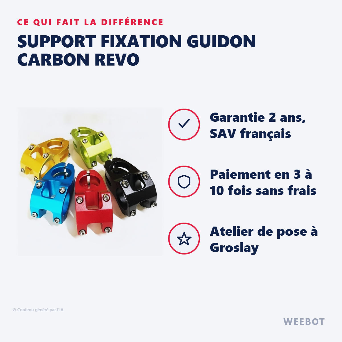 Support Fixation Guidon Carbon Revo : les points forts
