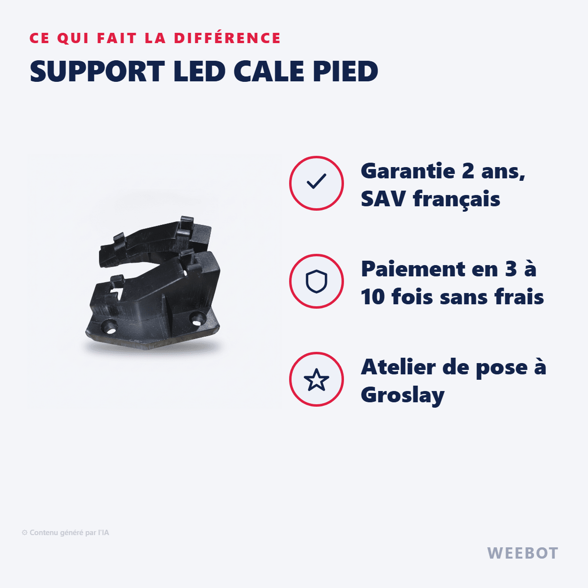 Support LED Cale Pied pour Trottinette Electrique Fighter Mini - Teverun - Weebot