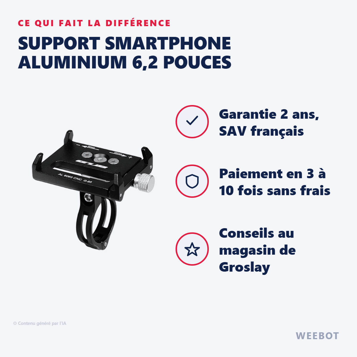 Support Smartphone Aluminium 6,2 Pouces : les points forts