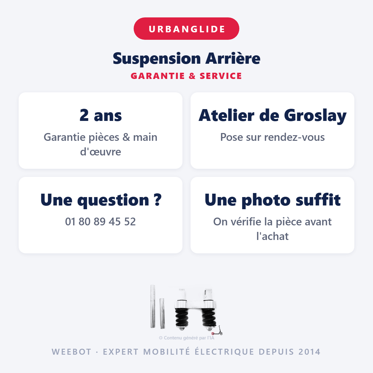 Suspension Arrière : garantie 2 ans et service après-vente