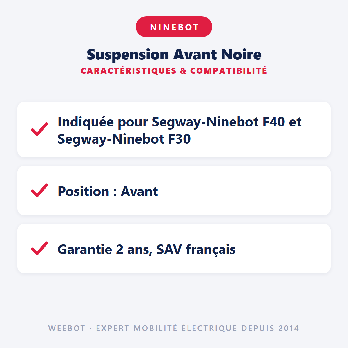 Suspension Avant Noire : caractéristiques et compatibilité