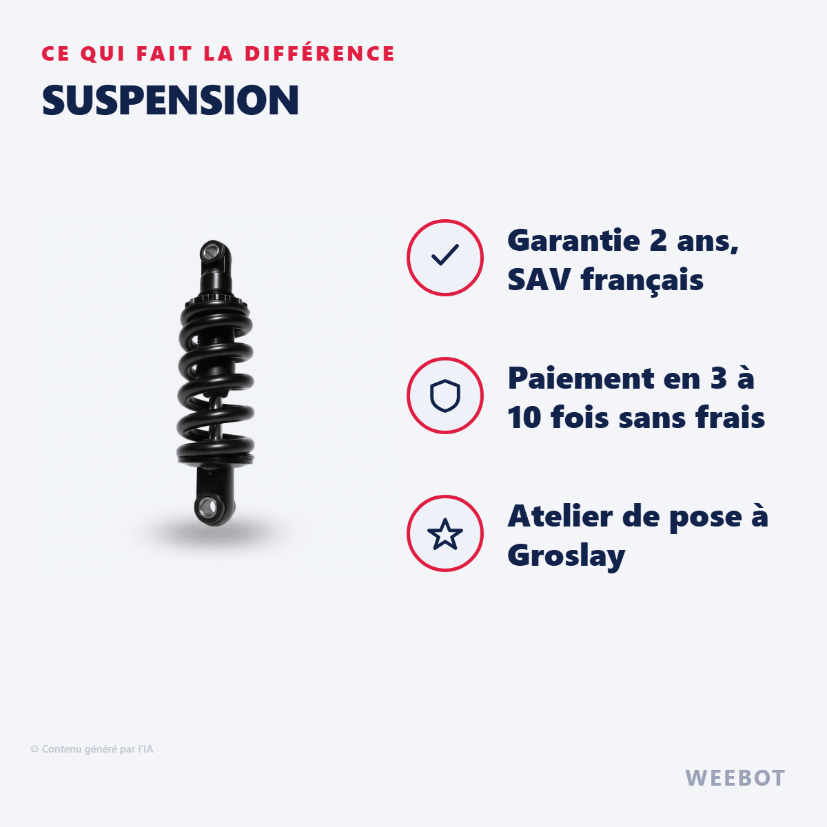 Suspension pour Trottinette Electrique Teverun Fighter 10 et 10+ - Weebot