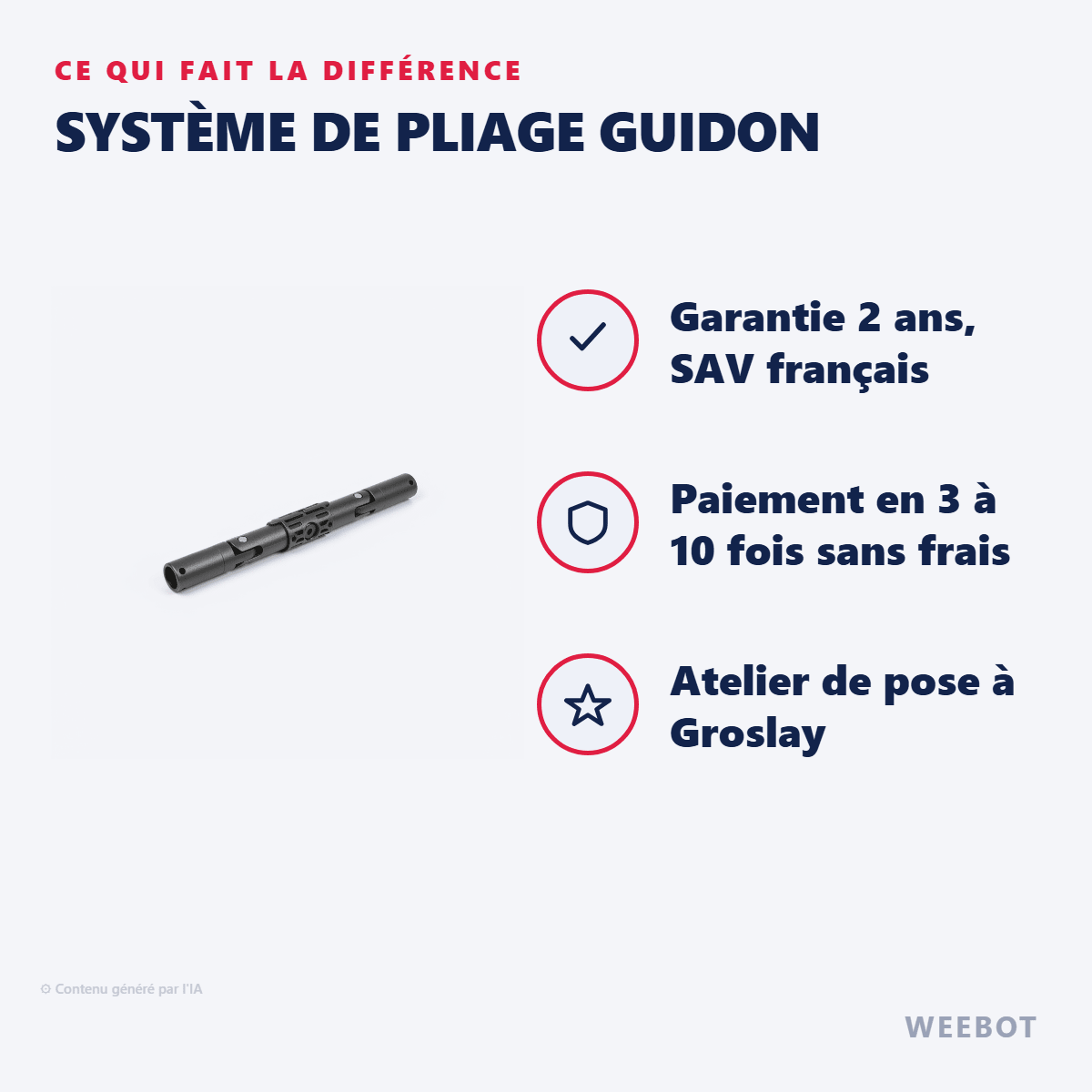 Système de Pliage Guidon pour Trottinette Electrique Etwow - Weebot