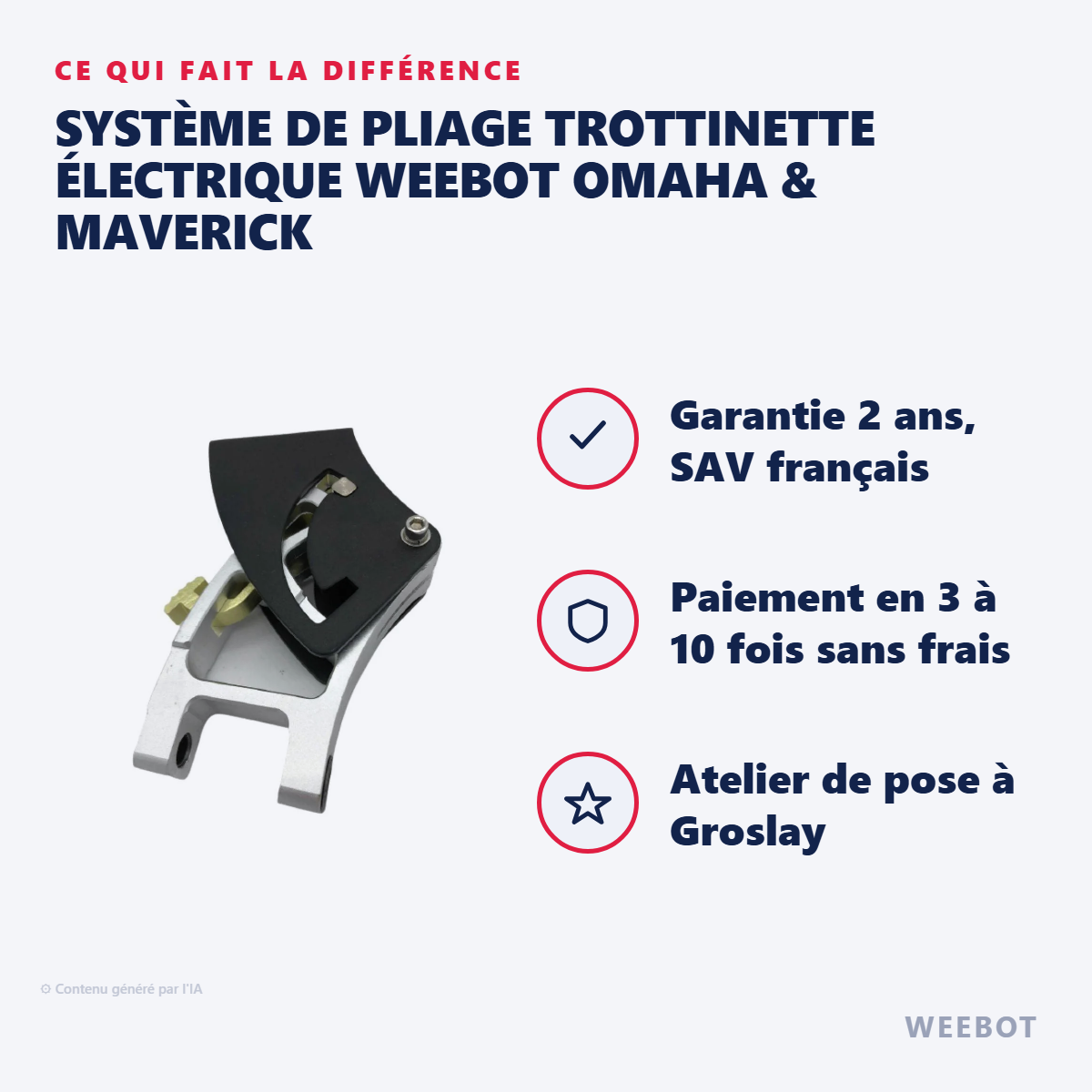 Système de Pliage Trottinette Électrique Weebot Omaha & Maverick : les points forts