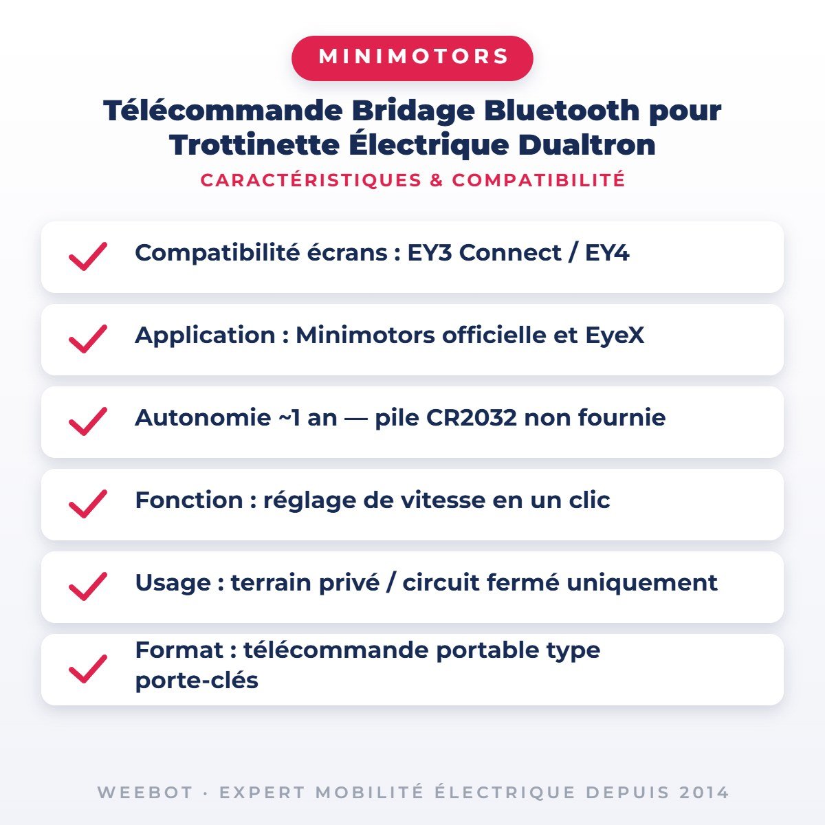 Télécommande Bridage Bluetooth pour Trottinette Électrique Dualtron (Terrain Privé Uniquement) - Weebot