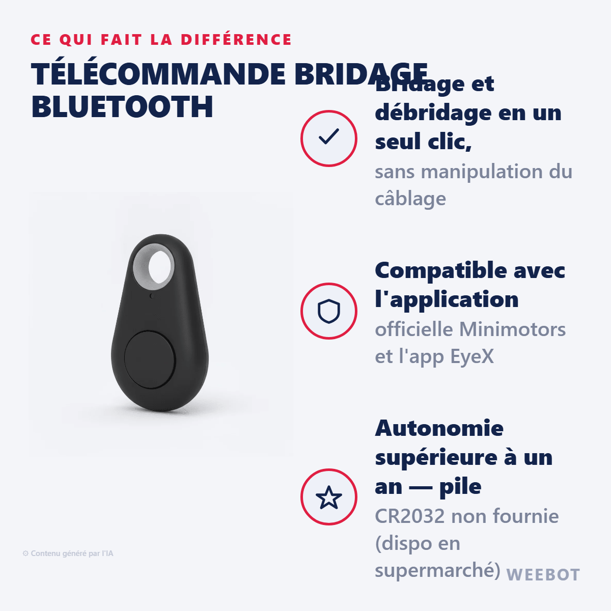 Télécommande Bridage Bluetooth : les points forts