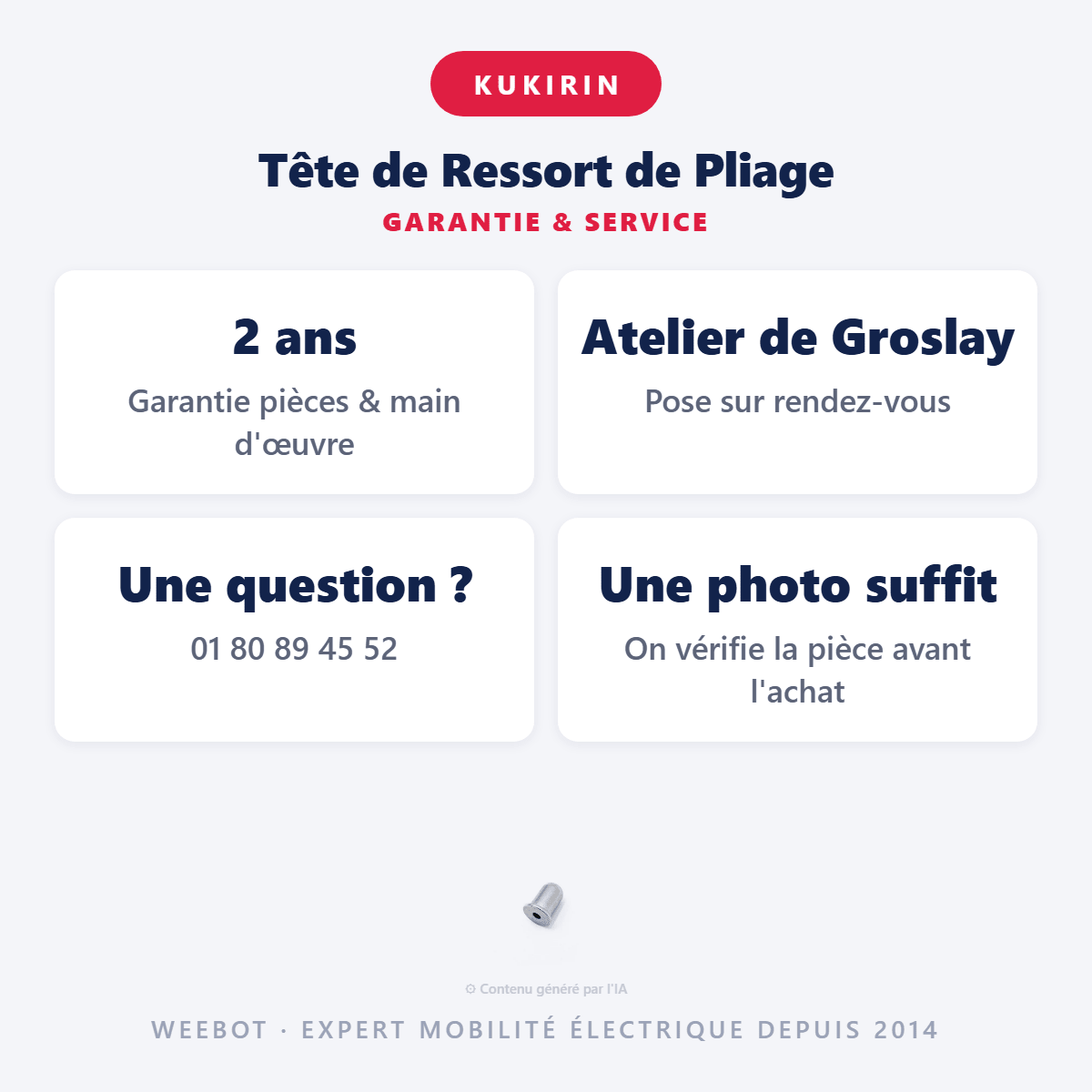 Tête de Ressort de Pliage pour Trottinette Électrique Kukirin G2 Pro - Weebot