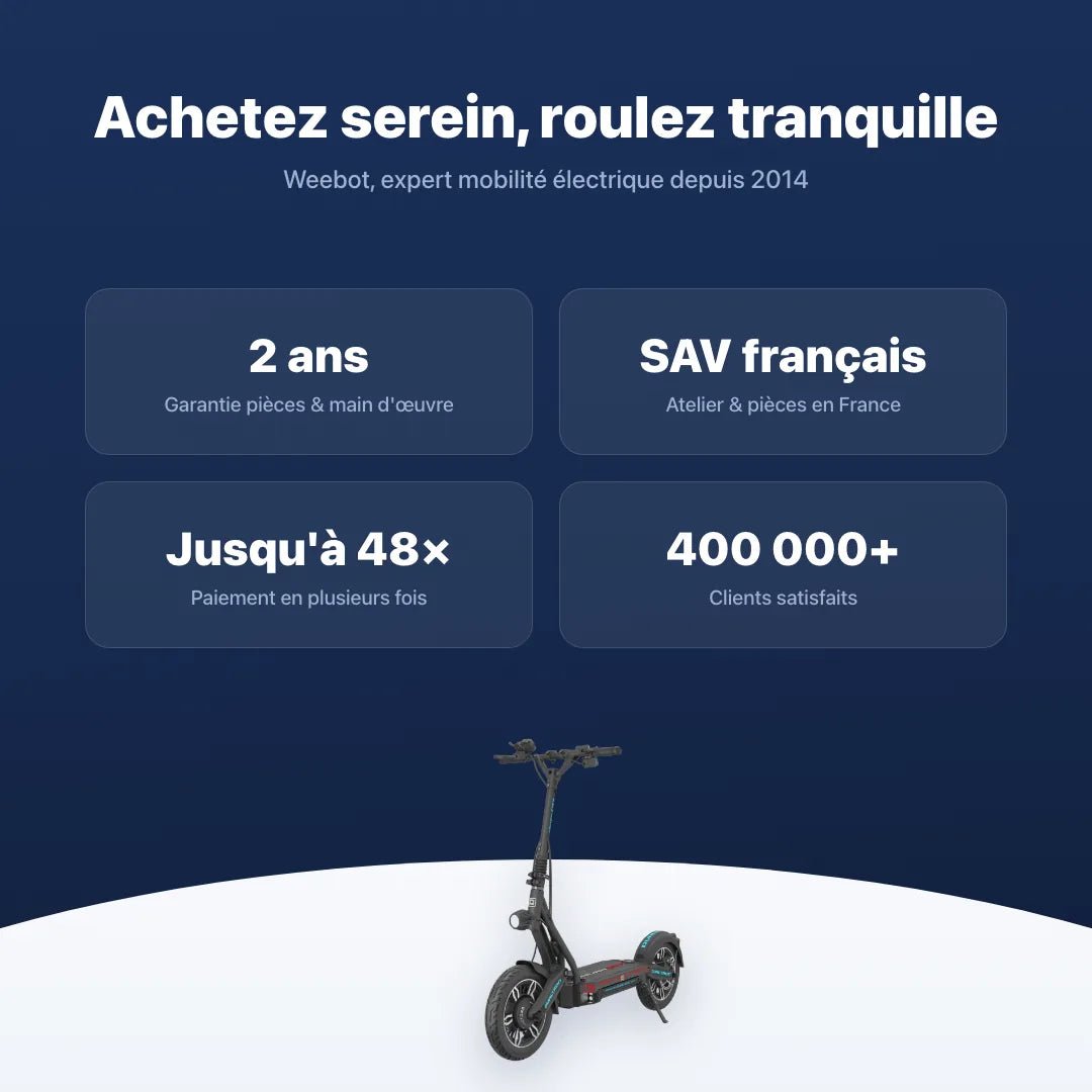 Trottinette Électrique Dualtron City — garantie, livraison rapide et SAV Weebot, expert mobilité électrique depuis 2014.
