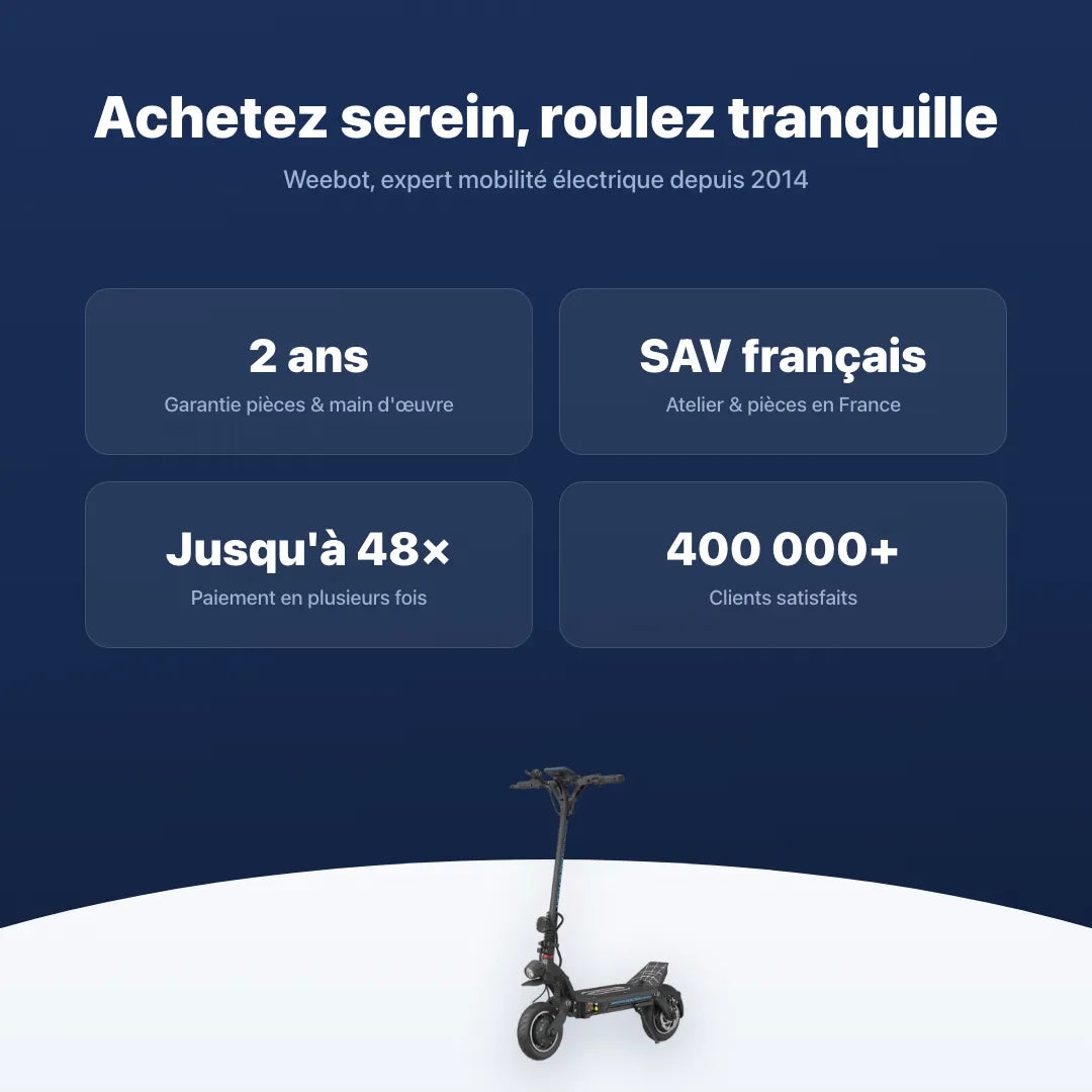 Trottinette Electrique Dualtron Spider Max — garantie, livraison rapide et SAV Weebot, expert mobilité électrique depuis 2014.