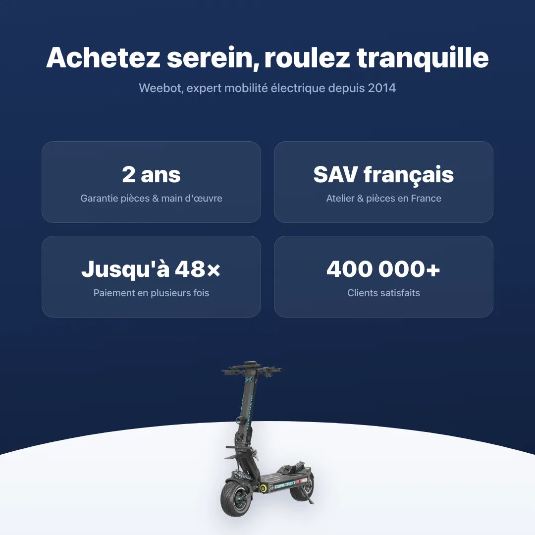Trottinette Électrique Dualtron X Limited — garantie, livraison rapide et SAV Weebot, expert mobilité électrique depuis 2014.