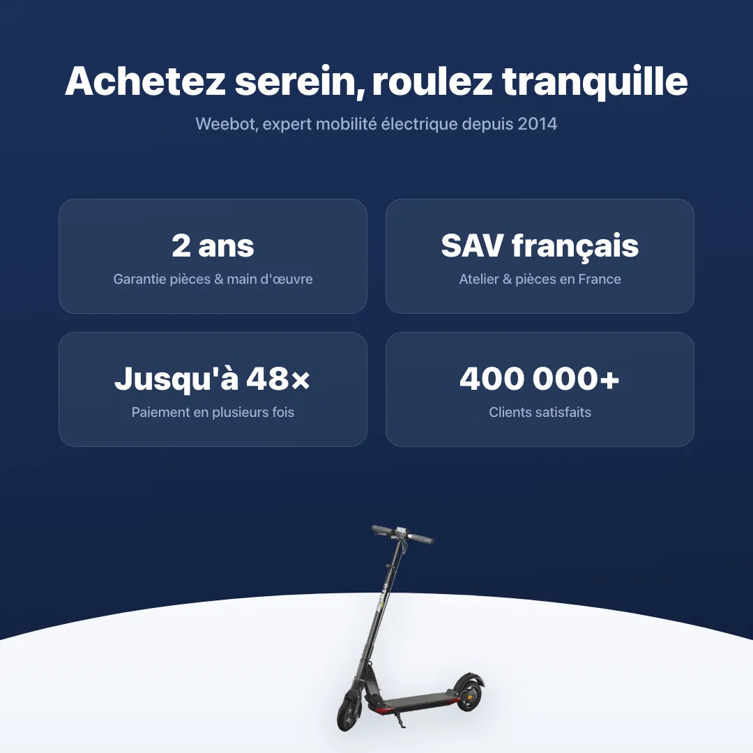 Trottinette Électrique Etwow GTS — garantie, livraison rapide et SAV Weebot, expert mobilité électrique depuis 2014.