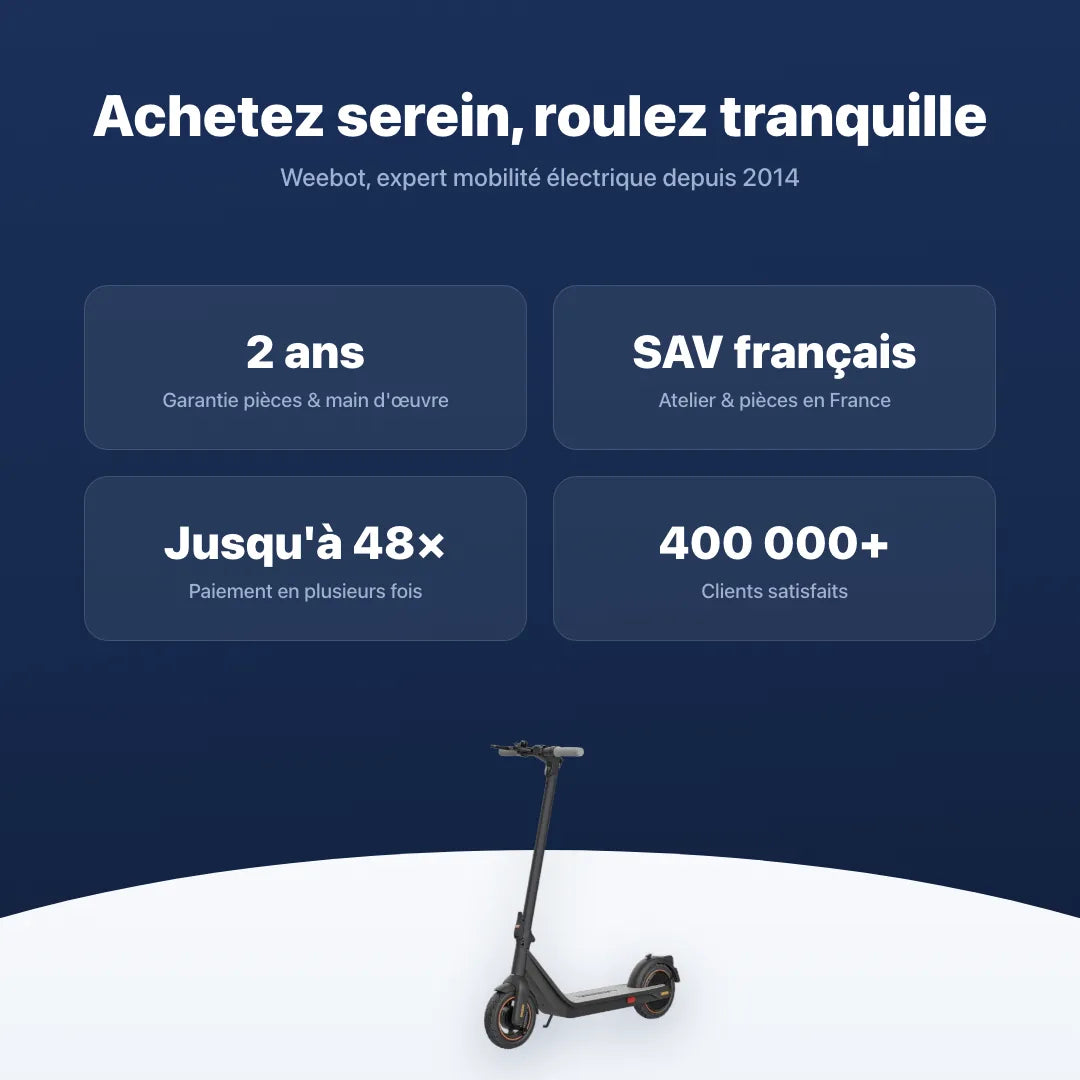 Trottinette Électrique Inmotion Air Pro — garantie, livraison rapide et SAV Weebot, expert mobilité électrique depuis 2014.