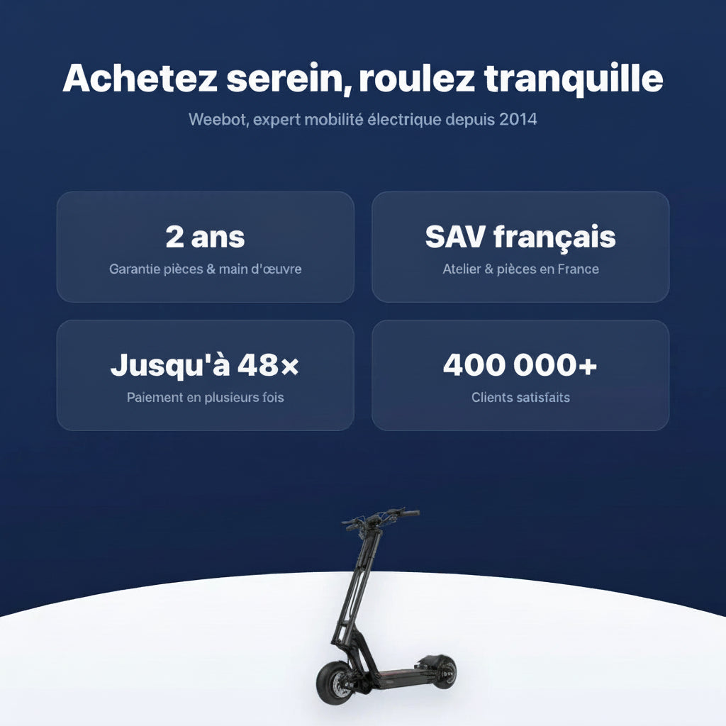 Trottinette Électrique Inmotion RS — garantie, livraison rapide et SAV Weebot, expert mobilité électrique depuis 2014.