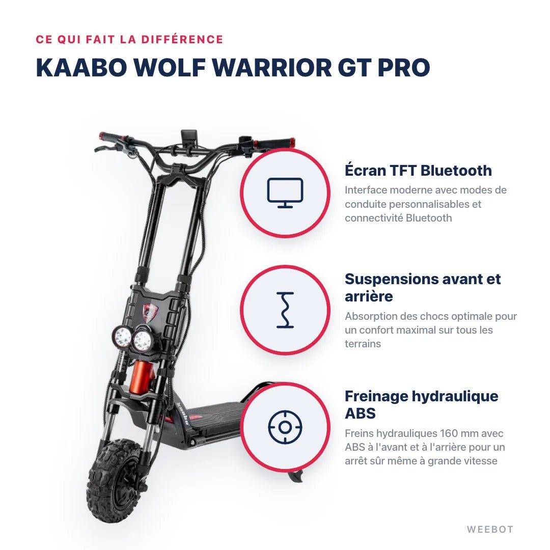 Trottinette Électrique Kaabo Wolf Warrior GT Pro - Weebot