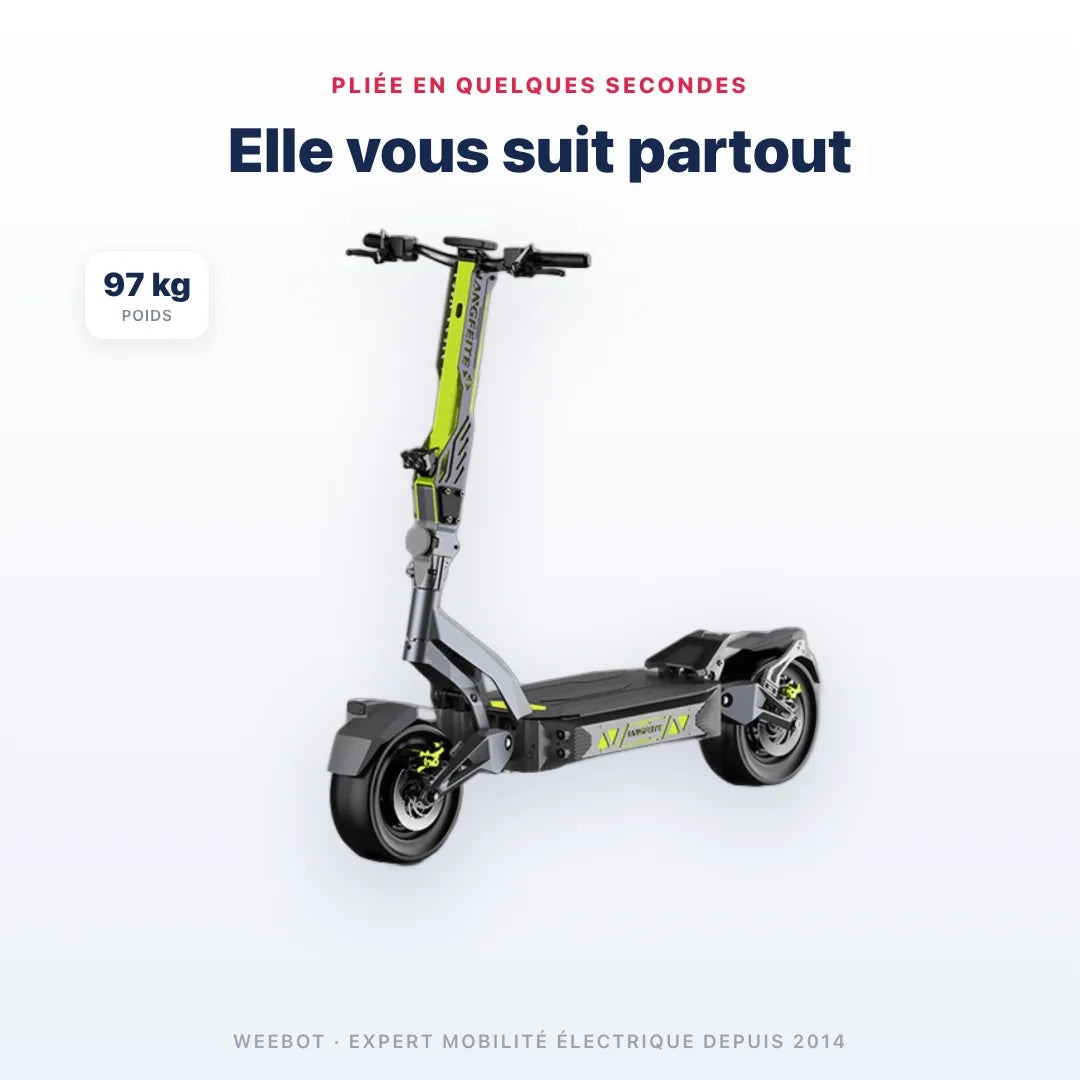 Trottinette Électrique Langfeite GT2 RS — compact et transportable, 97 kg. Trottinette électrique Langfeite, Weebot.