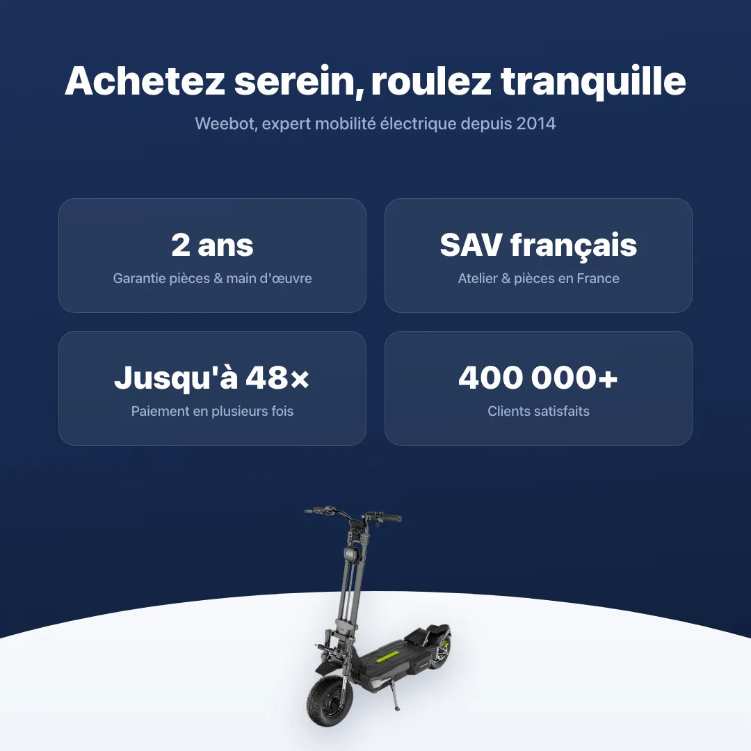 Trottinette Électrique Langfeite H2 — garantie, livraison rapide et SAV Weebot, expert mobilité électrique depuis 2014.