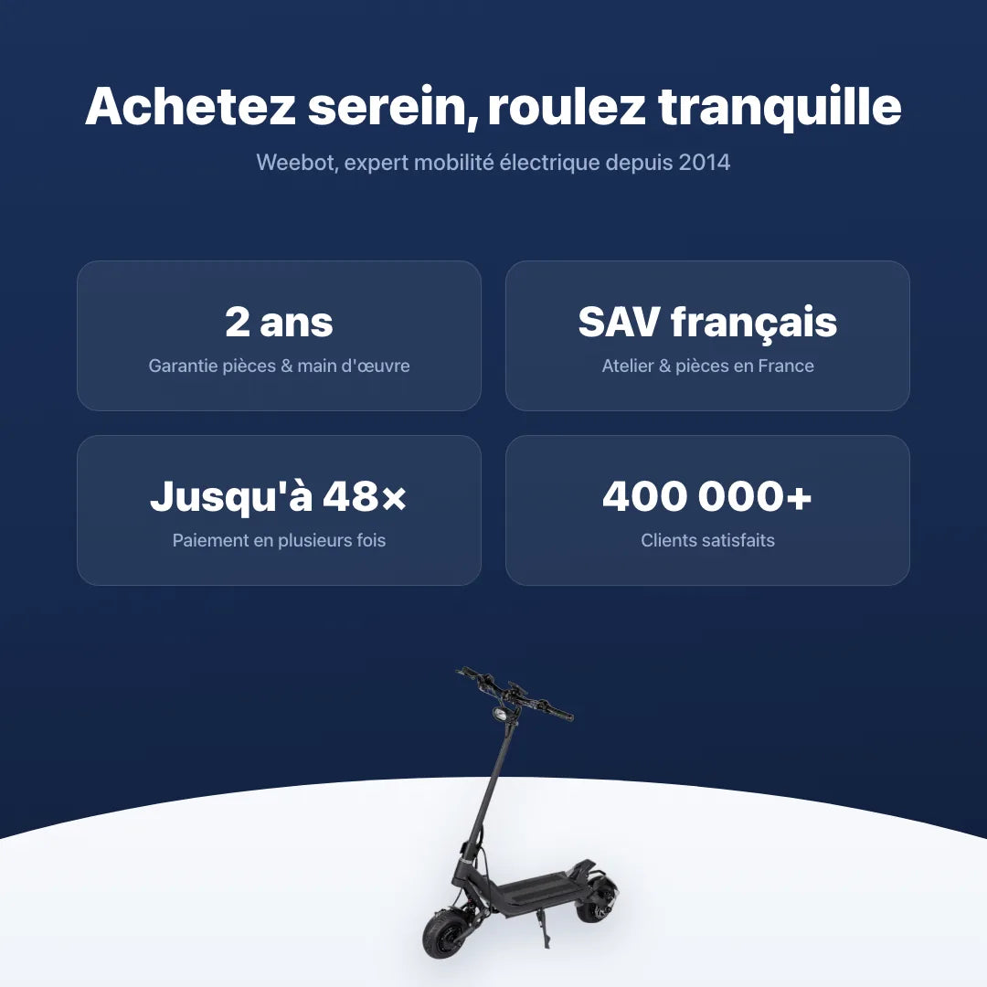 Trottinette Électrique Nami Klima — garantie, livraison rapide et SAV Weebot, expert mobilité électrique depuis 2014.