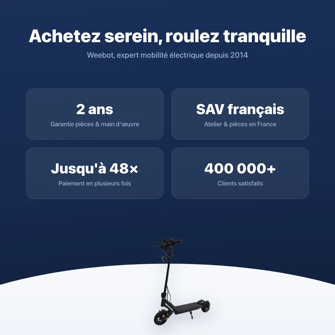Trottinette Électrique Nami SuperStellar — garantie, livraison rapide et SAV Weebot, expert mobilité électrique depuis 2014.