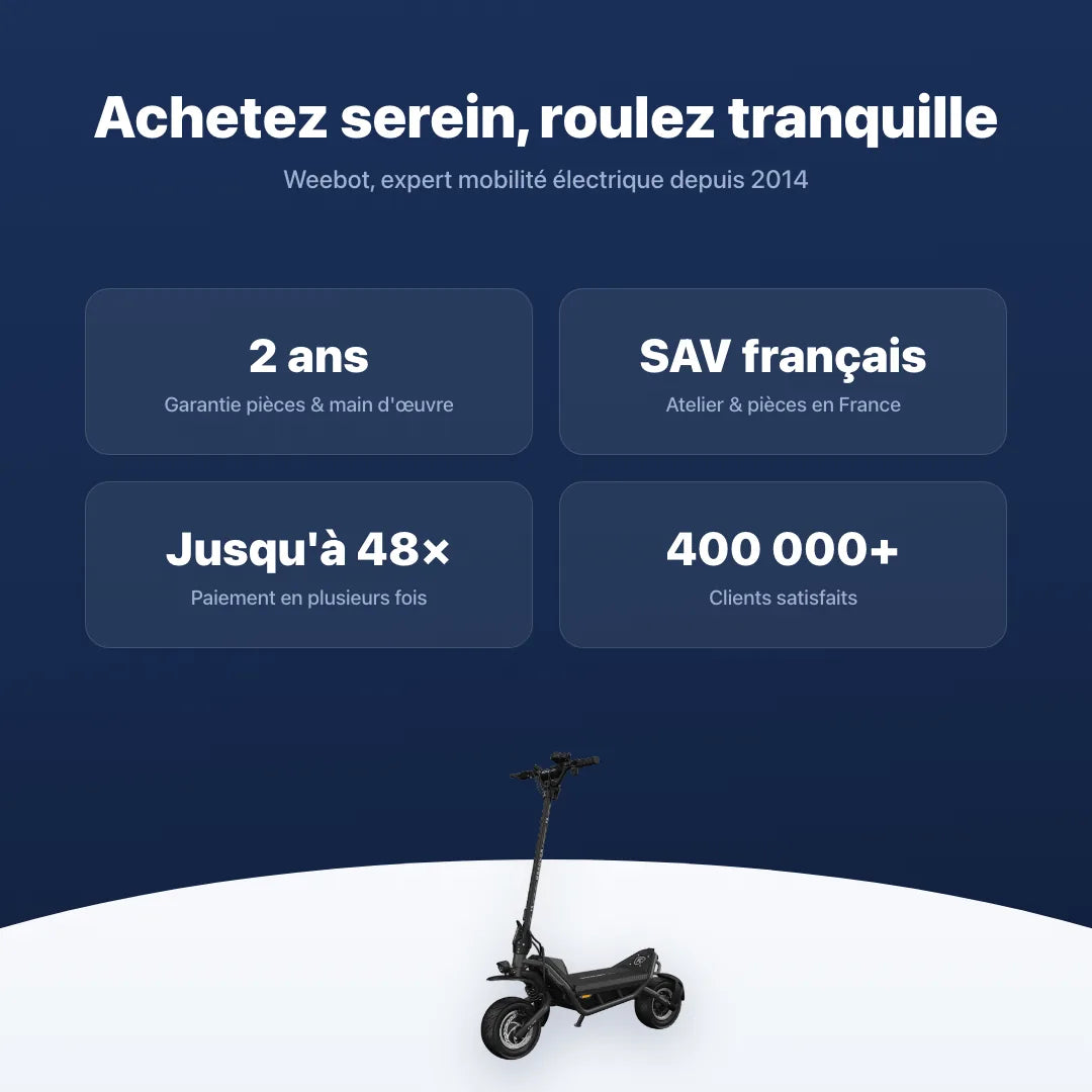 Trottinette Électrique Rovoron R7 — garantie, livraison rapide et SAV Weebot, expert mobilité électrique depuis 2014.