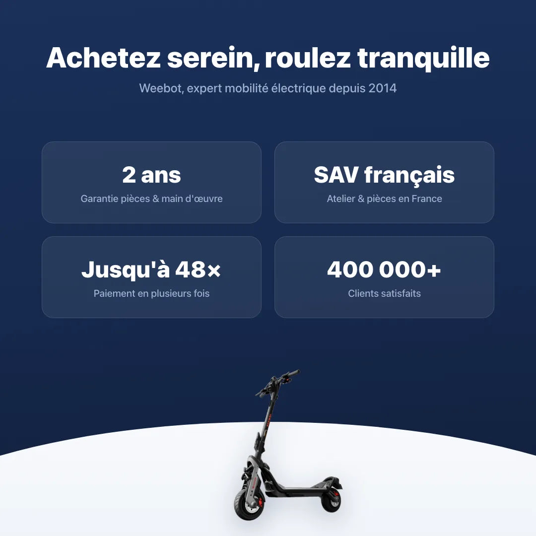 Trottinette Électrique Segway GT3 E — garantie, livraison rapide et SAV Weebot, expert mobilité électrique depuis 2014.
