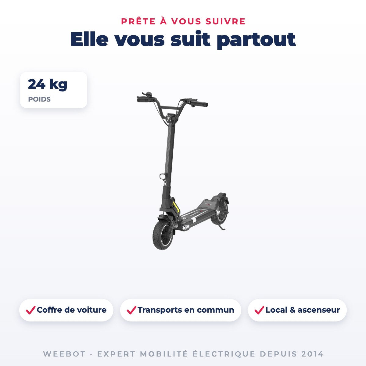 Trottinette Électrique Occasion Dualtron Togo : Reconditionnée — dimensions et poids 24 kg, pour le transport au quotidien