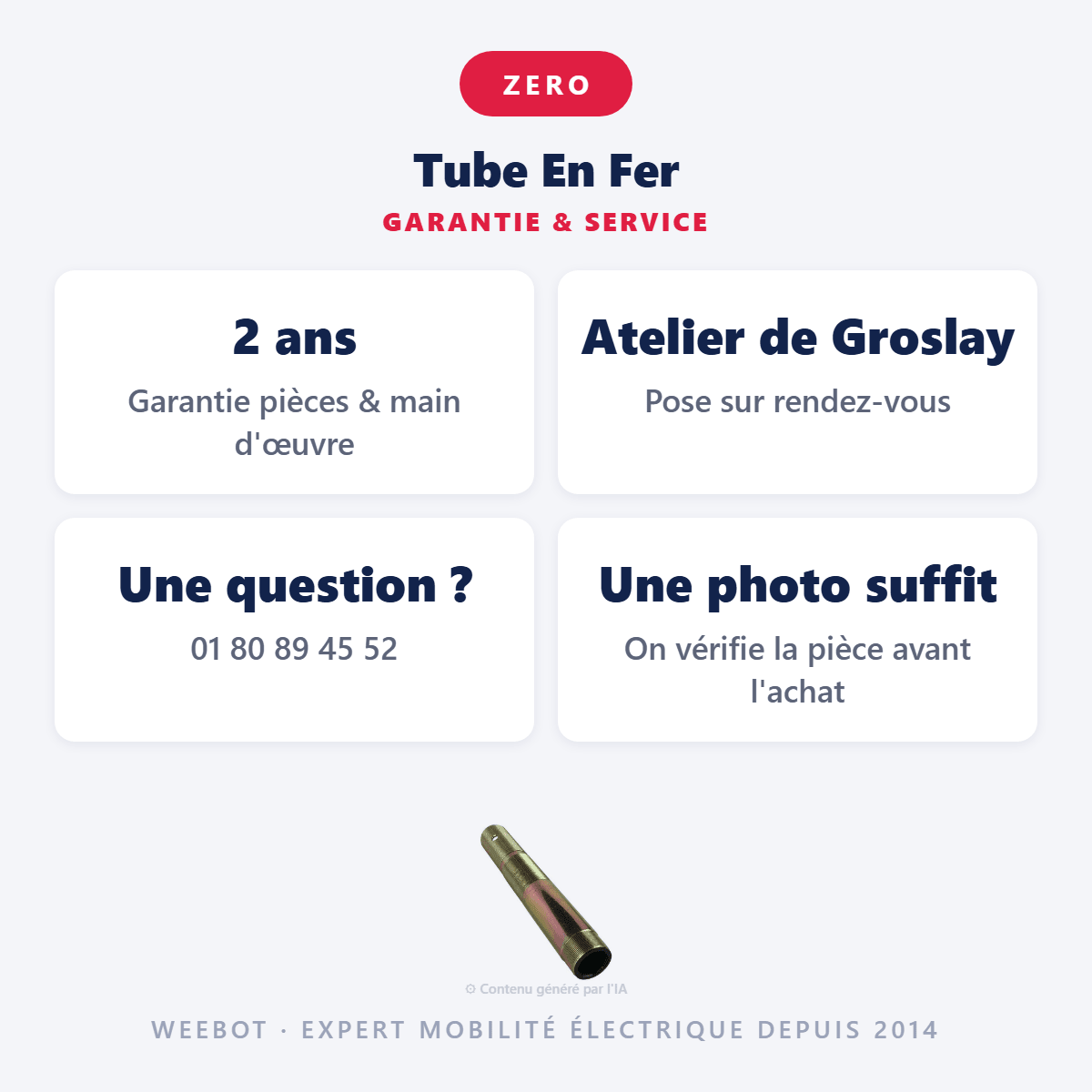 Tube En Fer Pour Trottinette Électrique Z8, Z9 et Z10 - Weebot