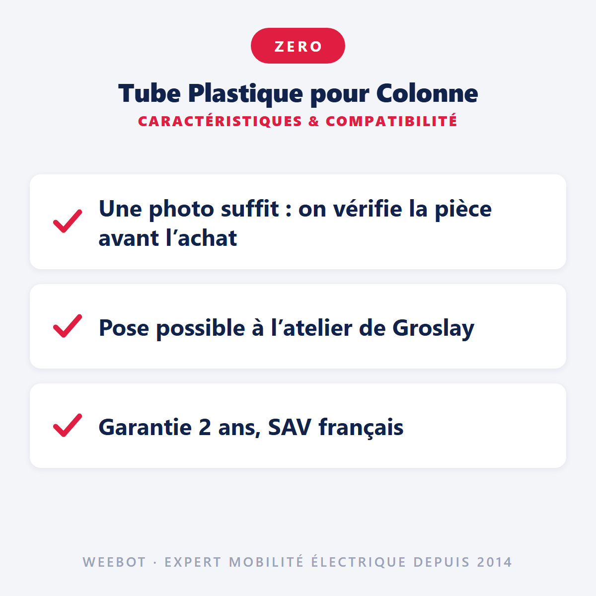 Tube Plastique pour Colonne pour Trottinette Électrique Z8 - Weebot